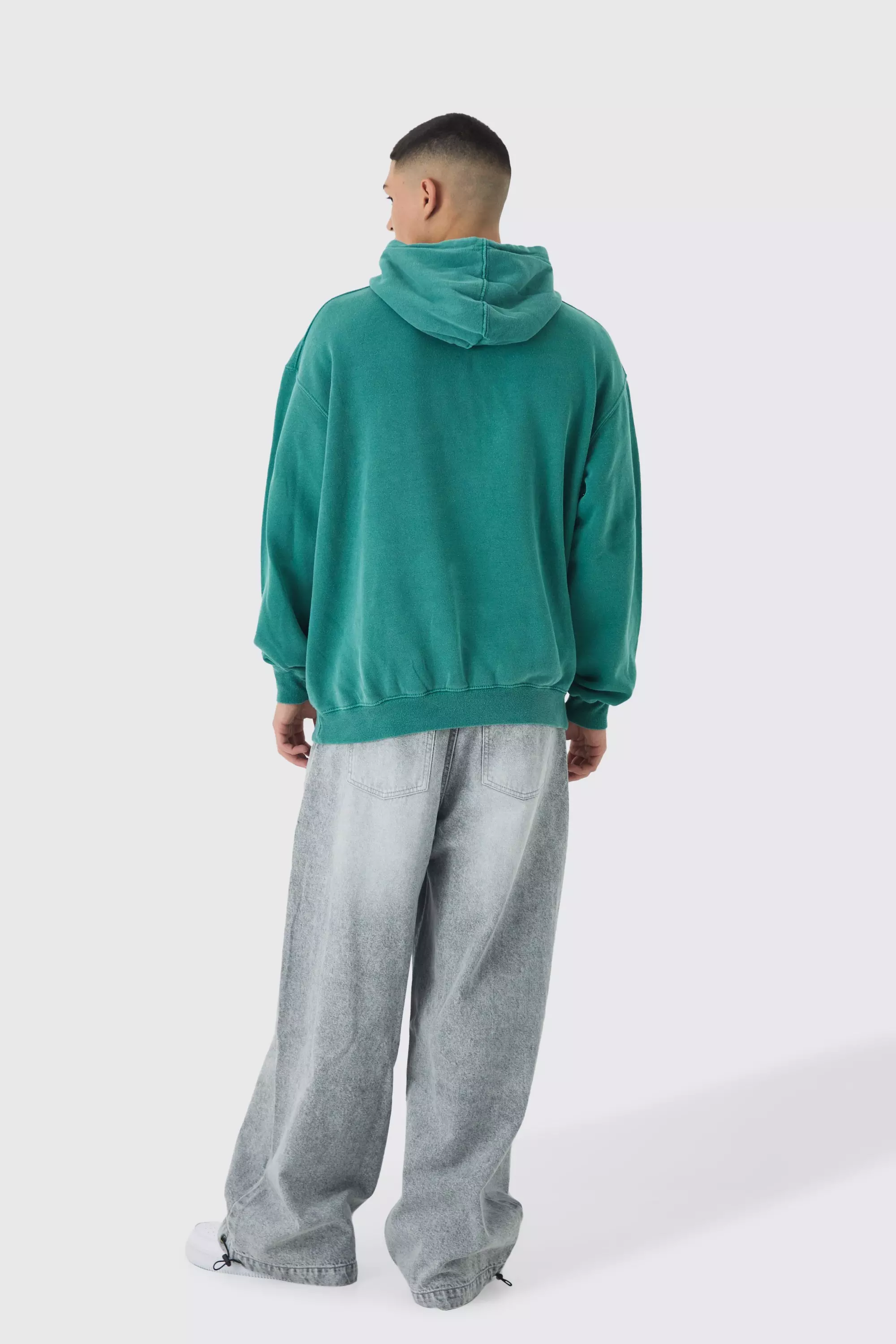 Forest Oversized Worldwide Puff Print Washed Hoodie alternative image