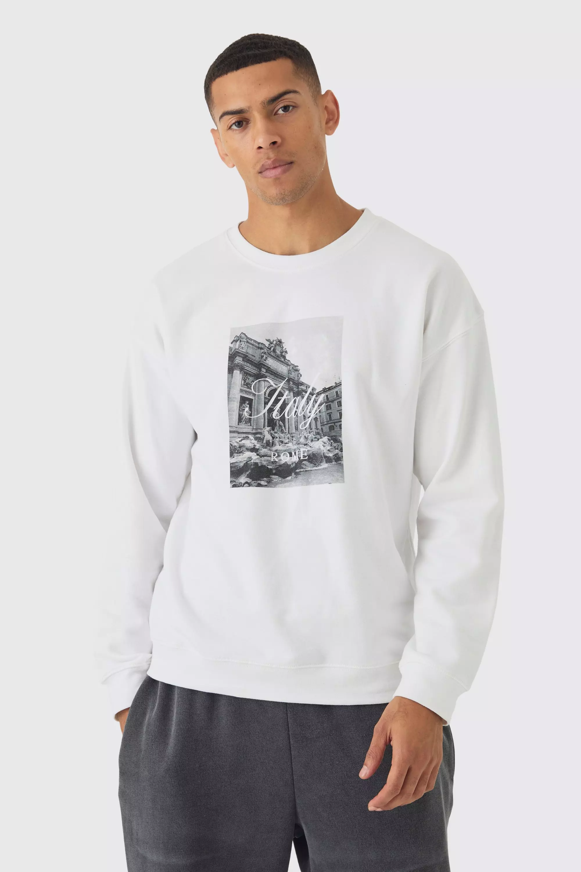 Italy Box Graphic Sweatshirt White