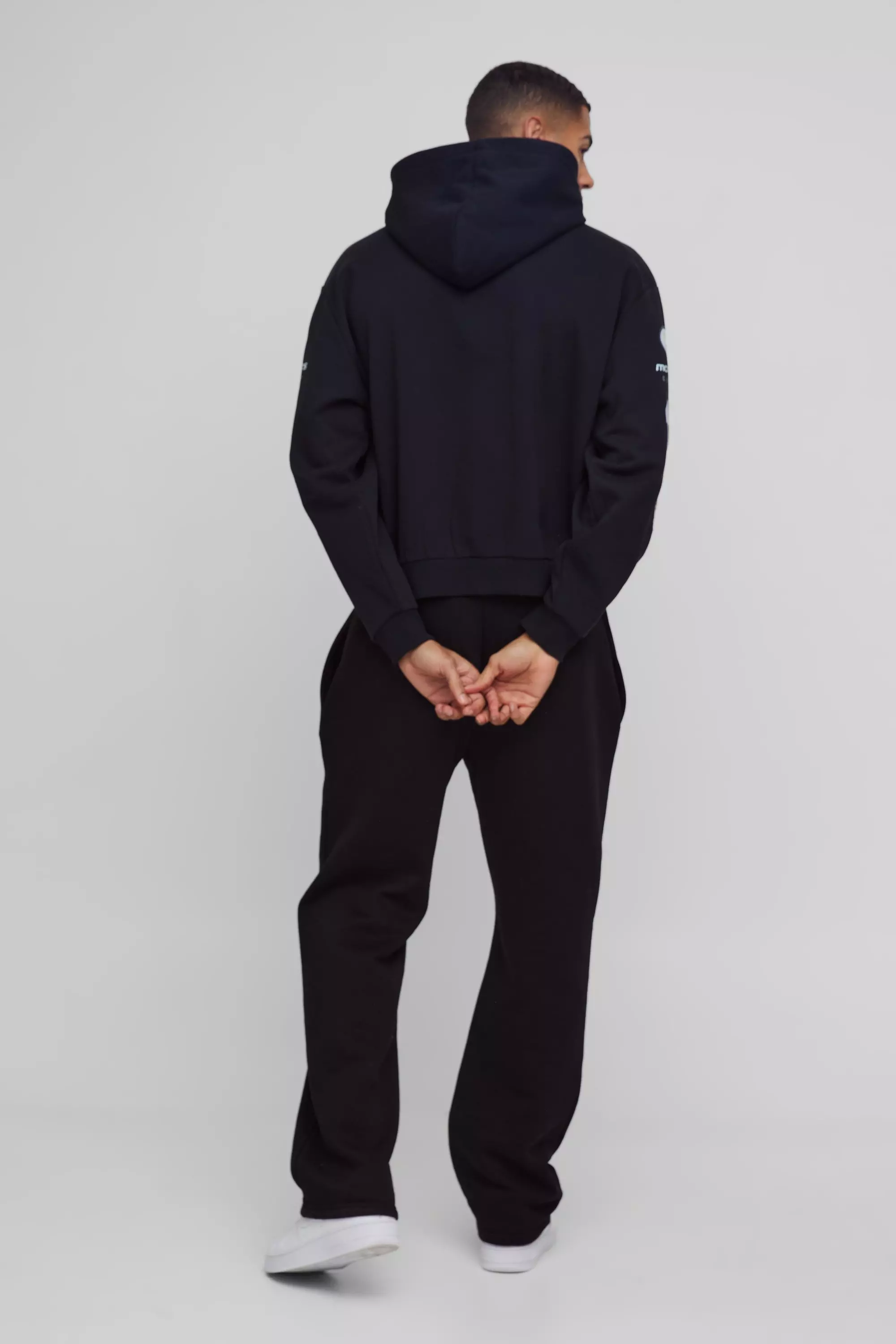 Oversized Boxy Moto Gusset Zip Through Hoodie | boohooMAN USA
