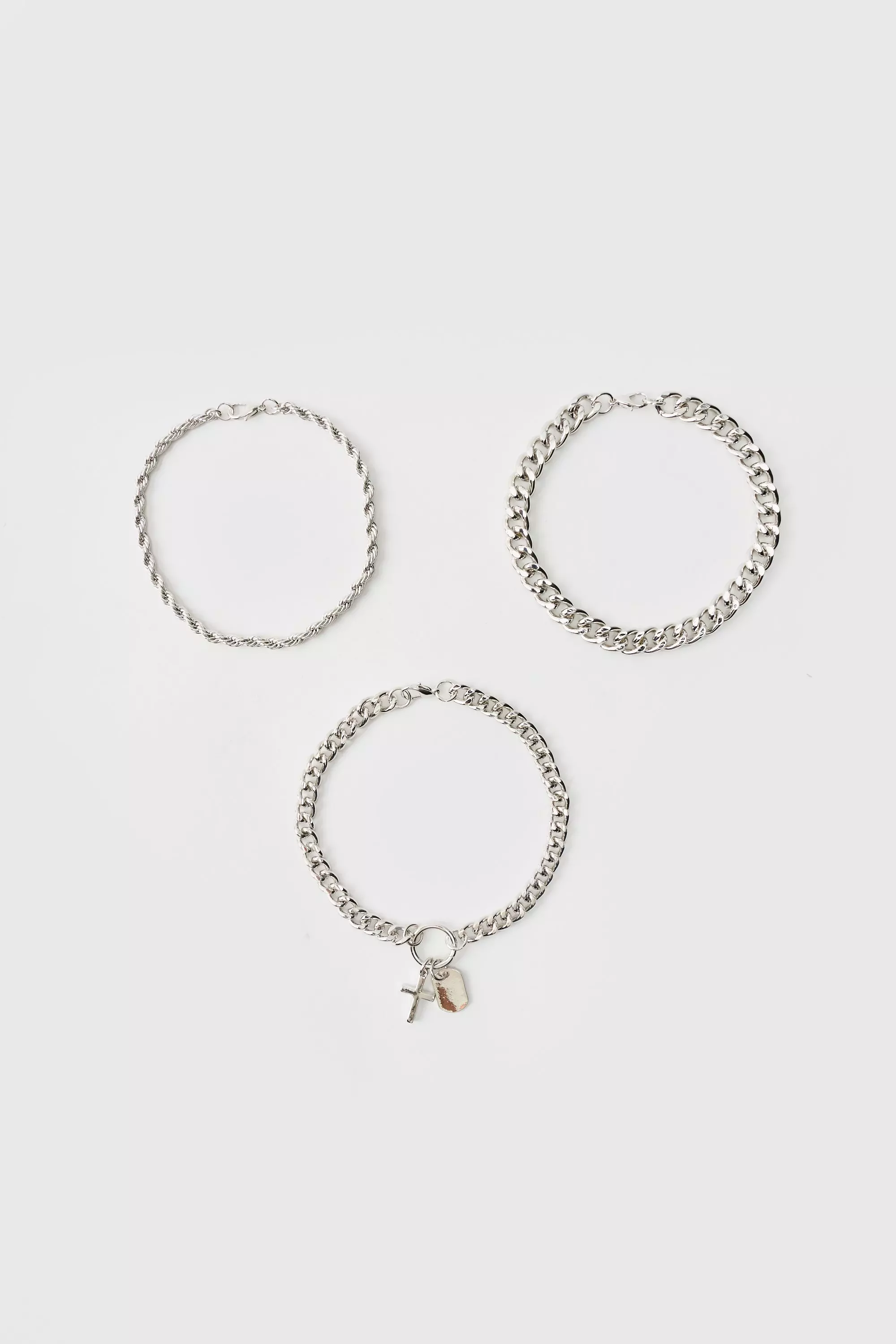 3 Pack Bracelets In Silver Silver