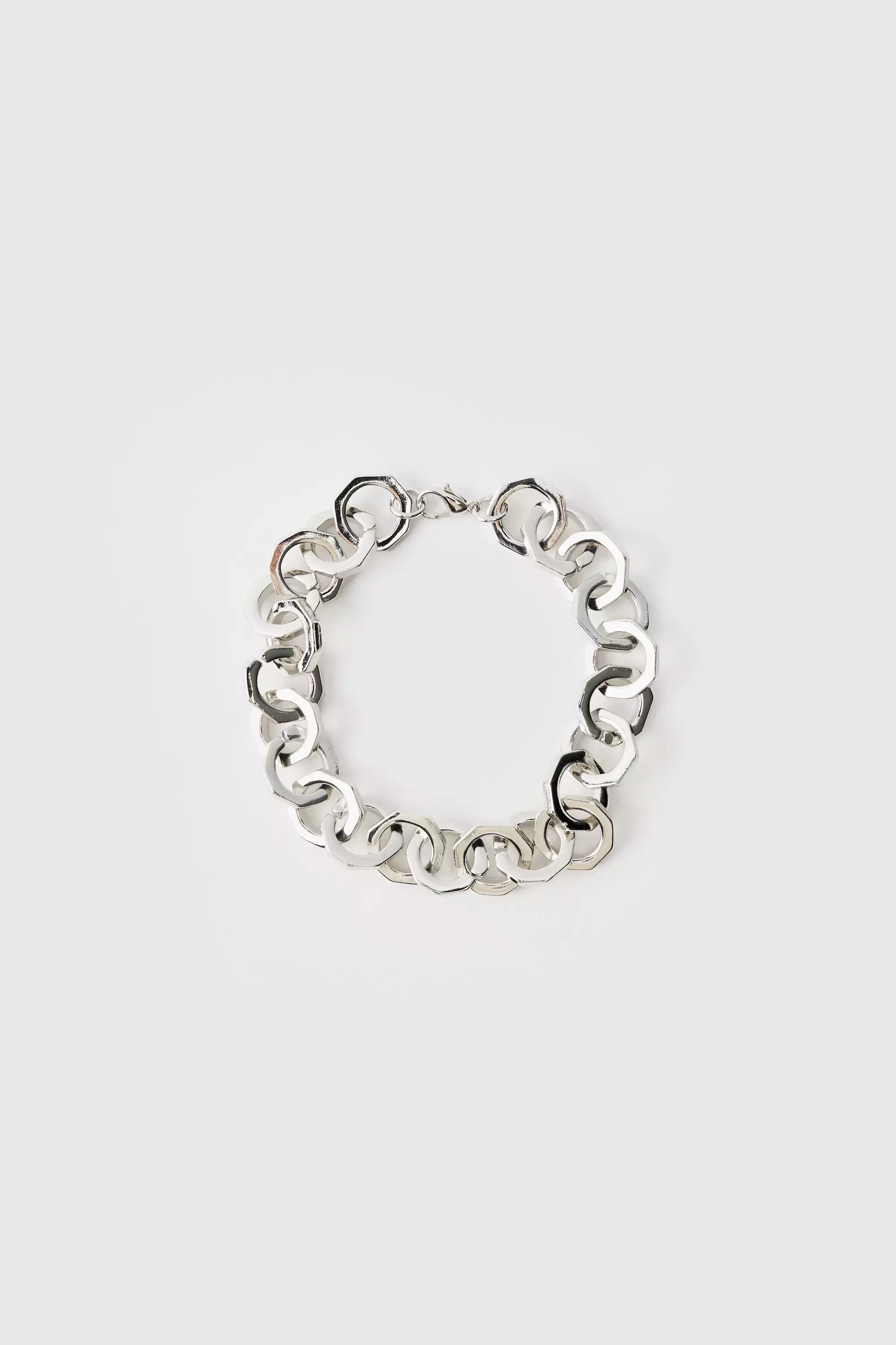 Chunky Metal Bracelet In Silver Silver