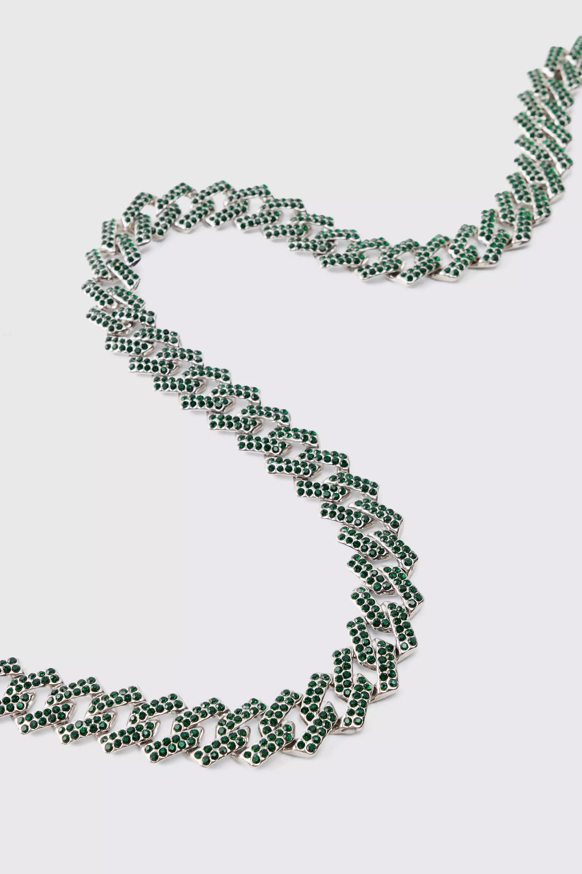 Green Iced Prong Cuban Necklace alternative image