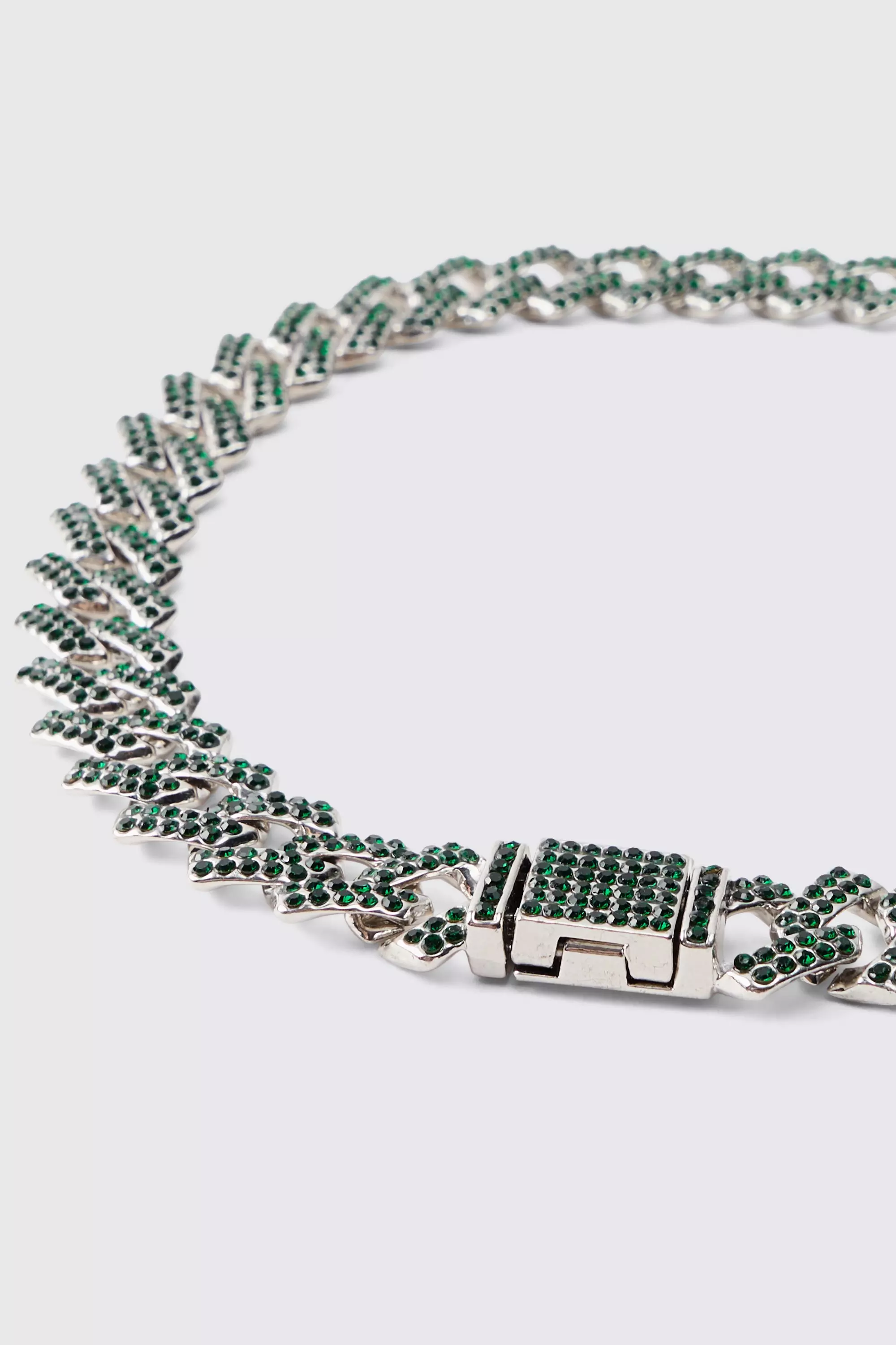 Green Iced Prong Cuban Necklace alternative image