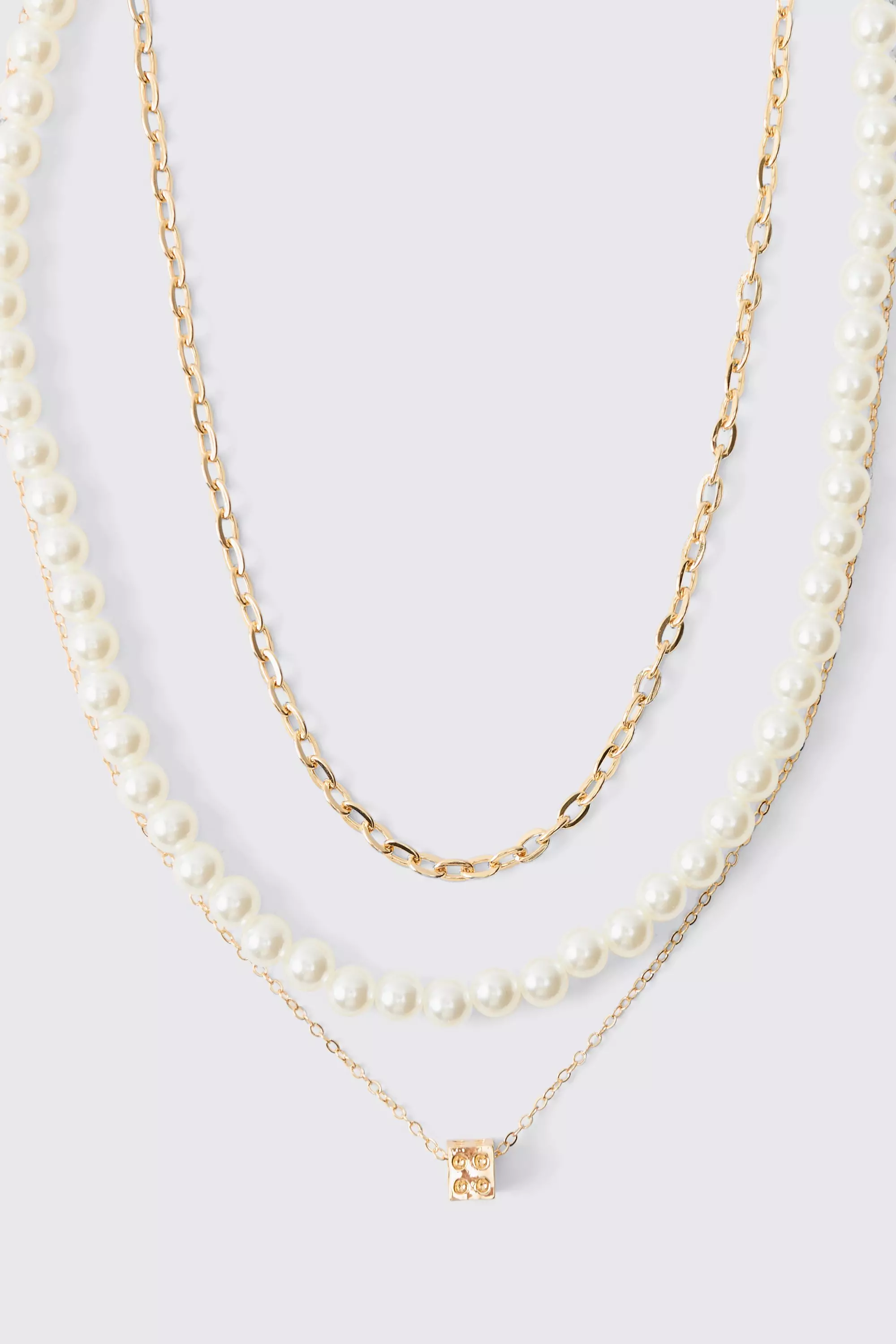 Layered Gold and Pearl Necklace alternative image