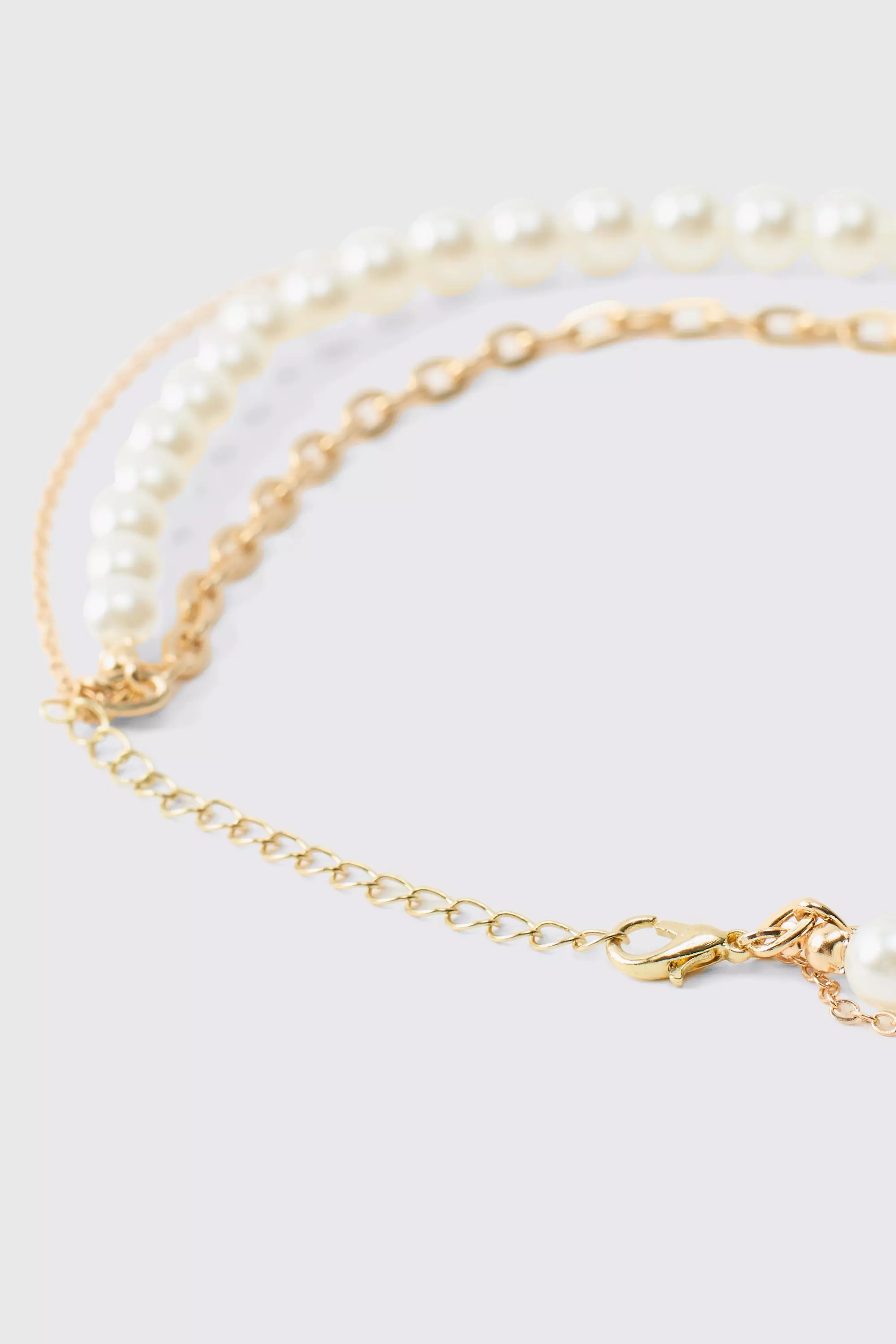 Layered Gold and Pearl Necklace alternative image