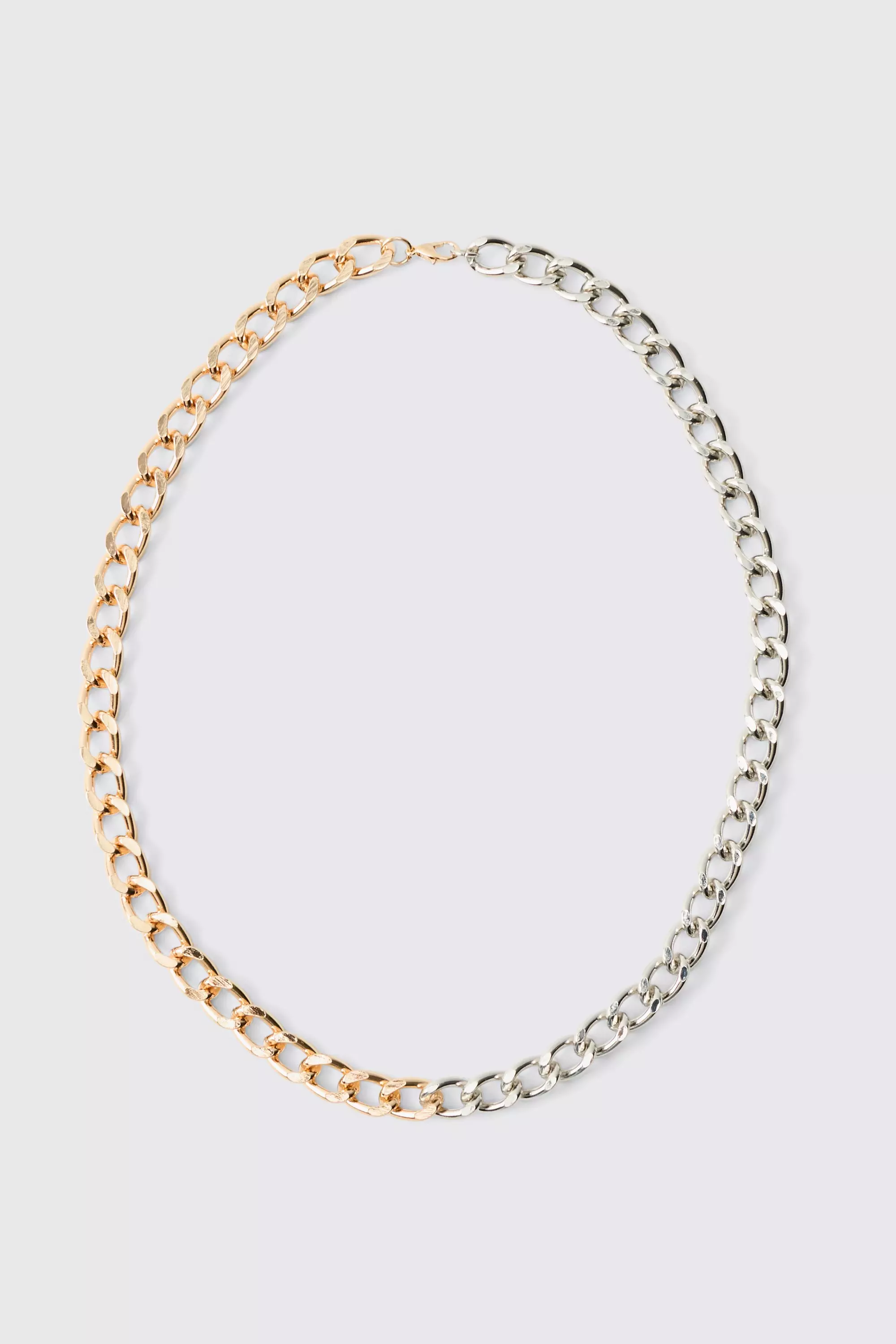 Collana A Catena Effetto Patchwork, Silver immagine alternativa