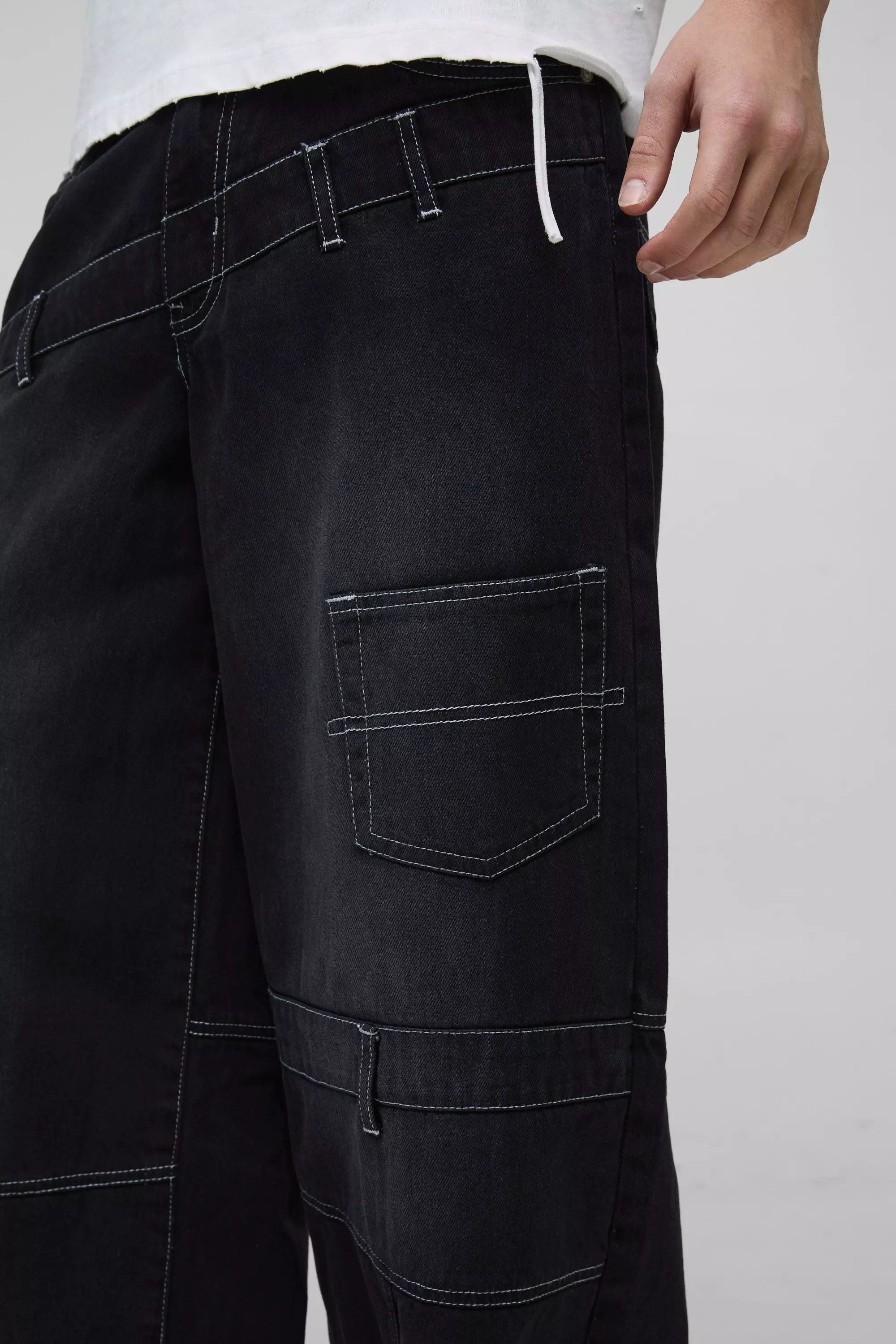 Extrem lockere recycelte Jeans, Washed black alternatives Bild