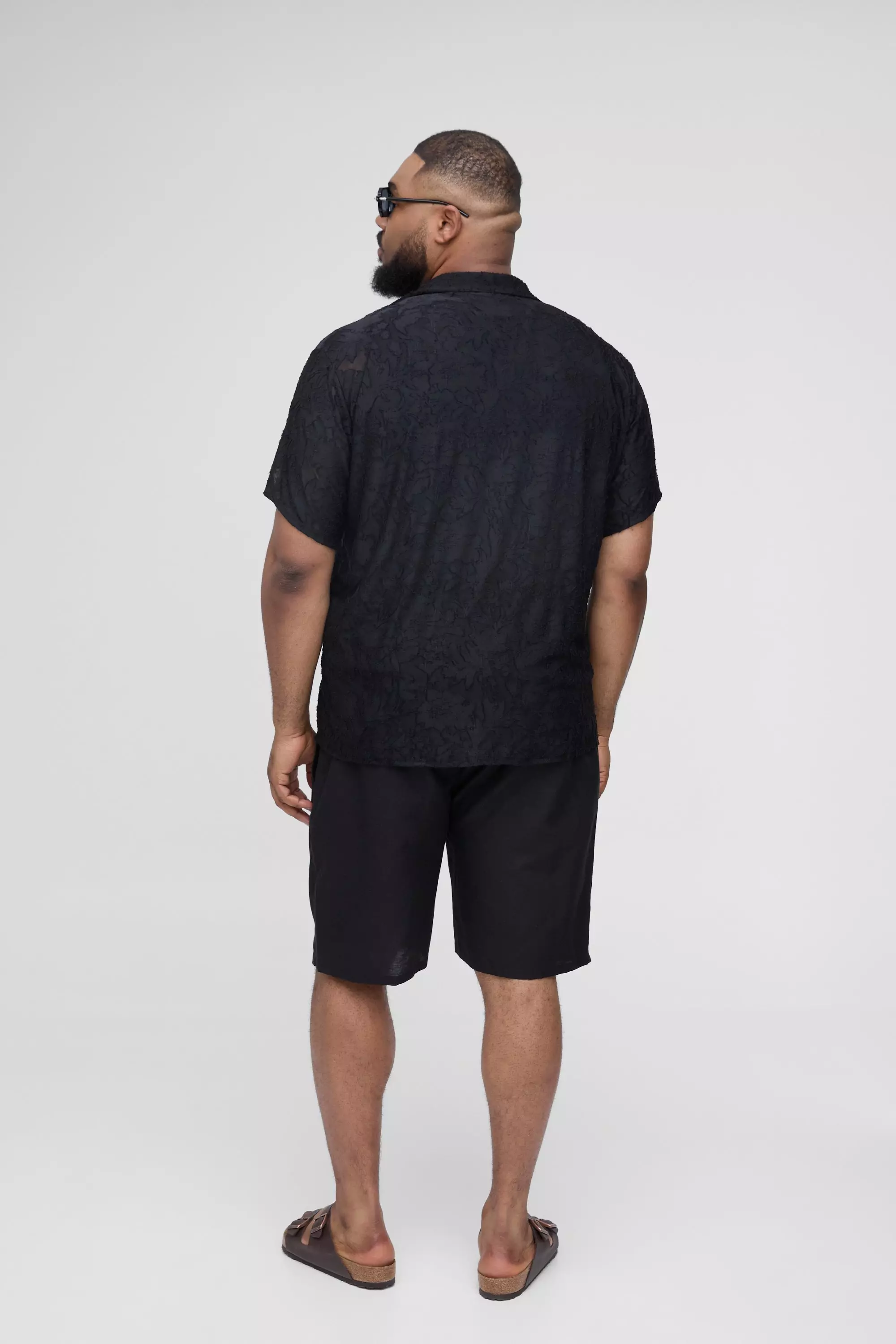 Grande taille - Chemise texturée fleurie, Black autre image