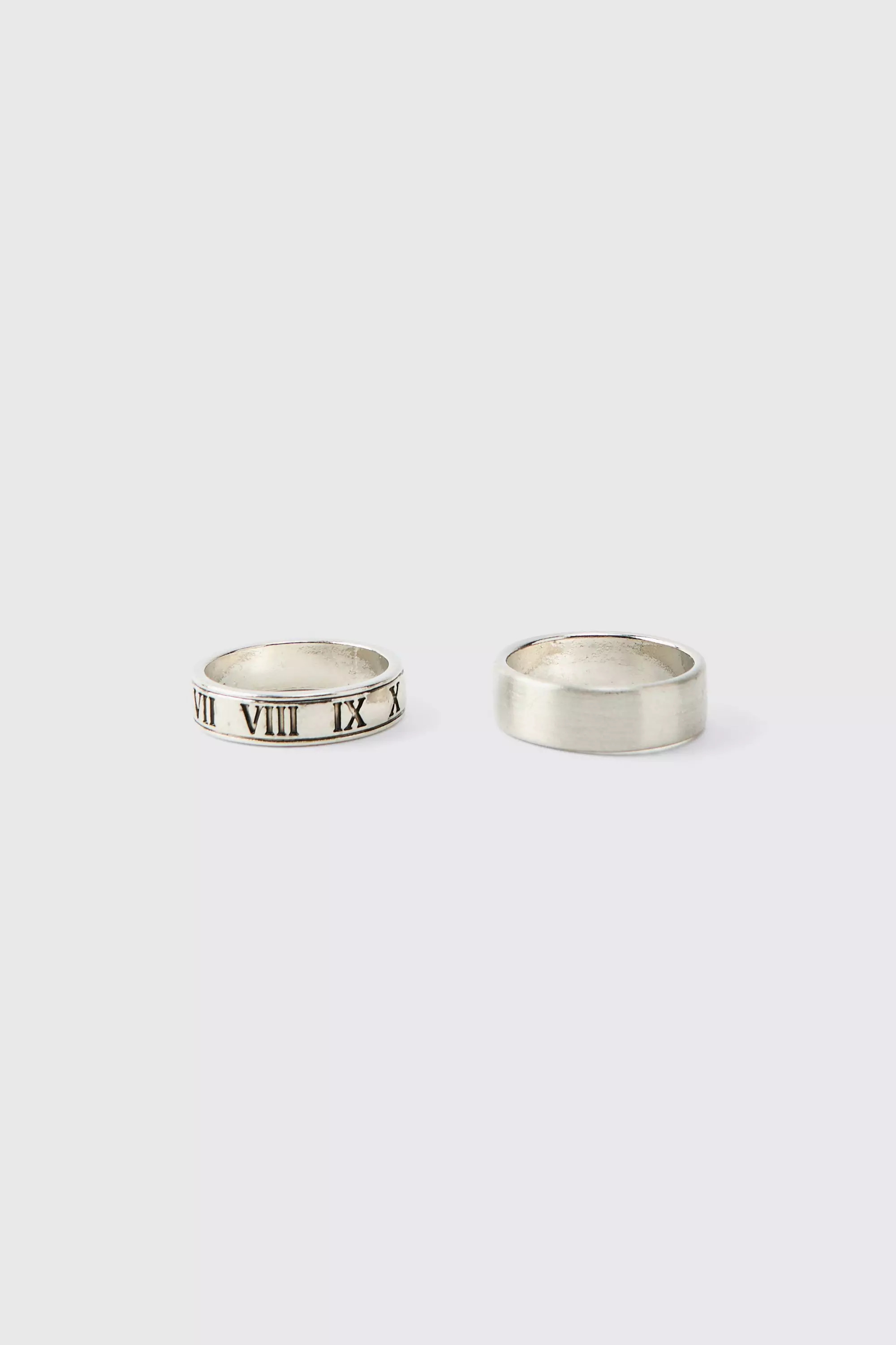 Silver 2 Pack Roman Lettering Rings alternative image