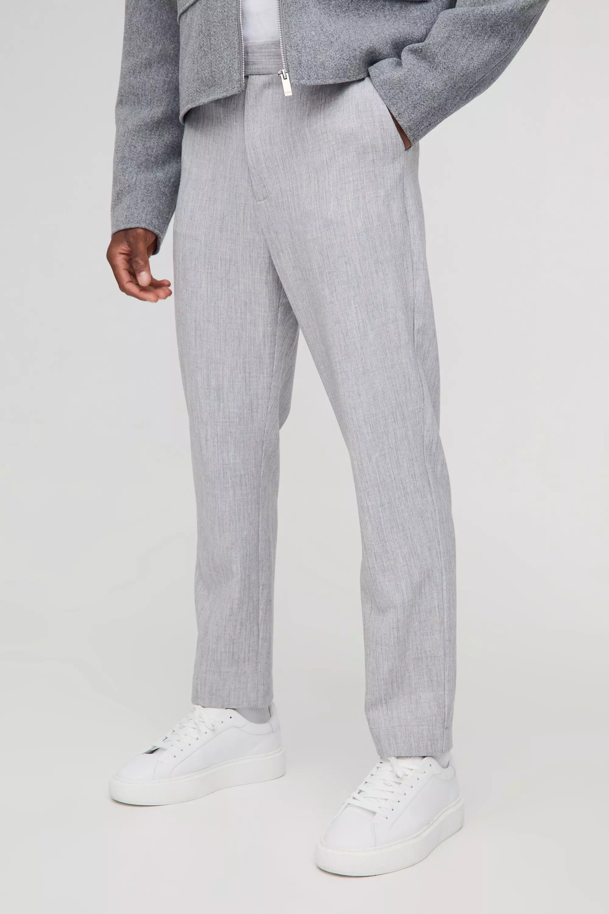 Pantaloni Affusolati Effetto Spazzolato, Light grey immagine alternativa