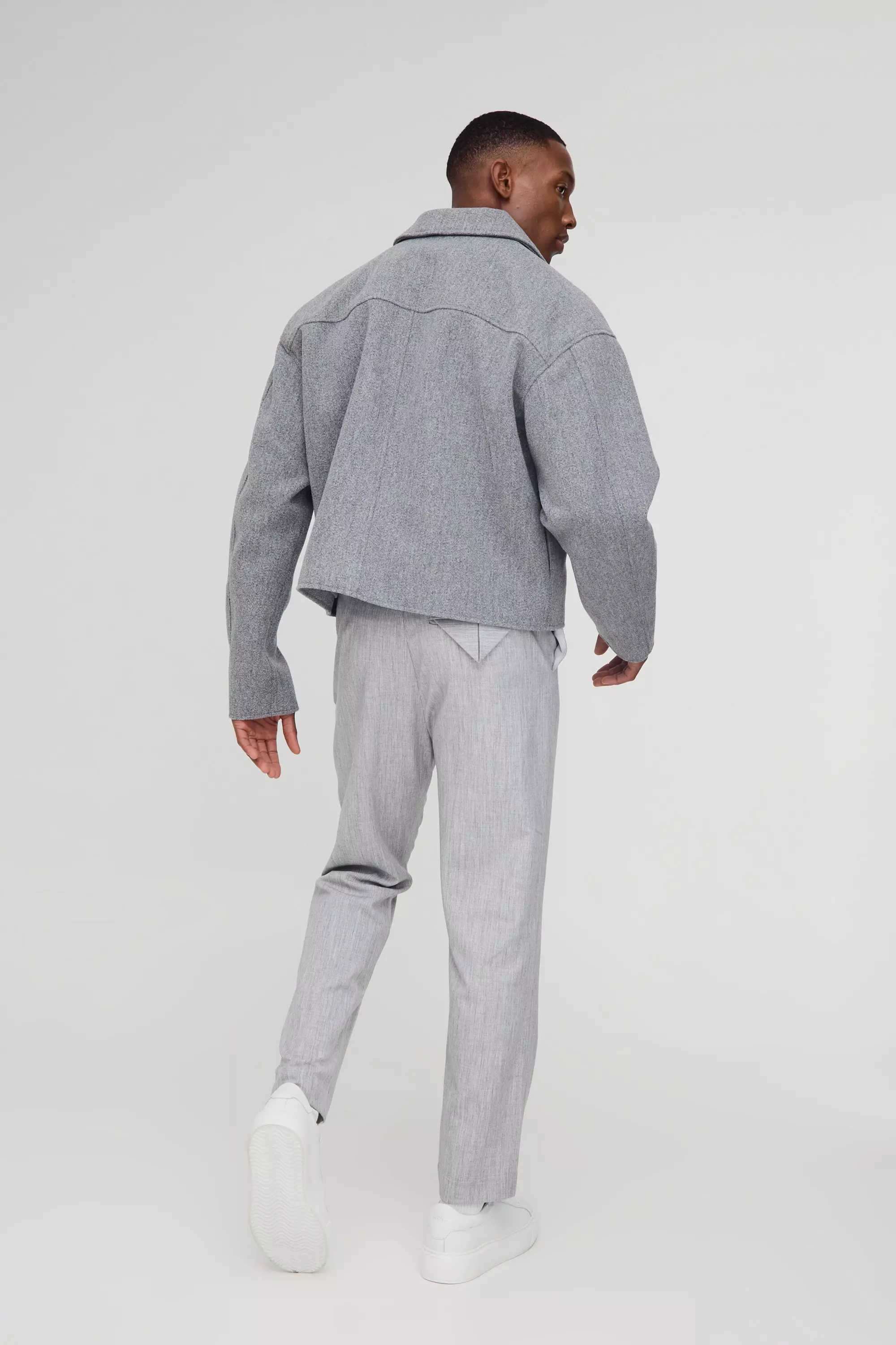 Pantaloni Affusolati Effetto Spazzolato, Light grey immagine alternativa