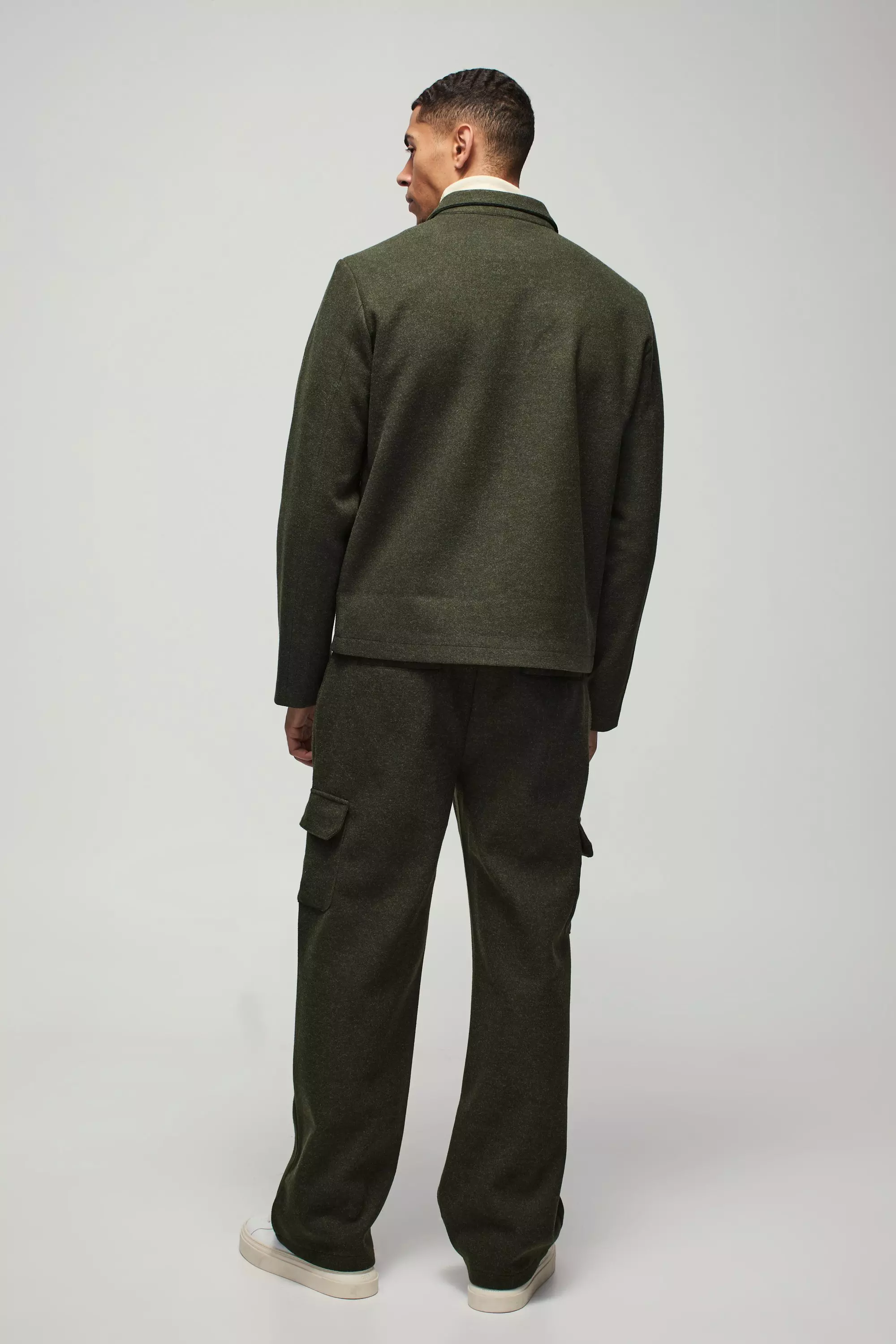 Veste Harrington effet laine à poches, Khaki autre image