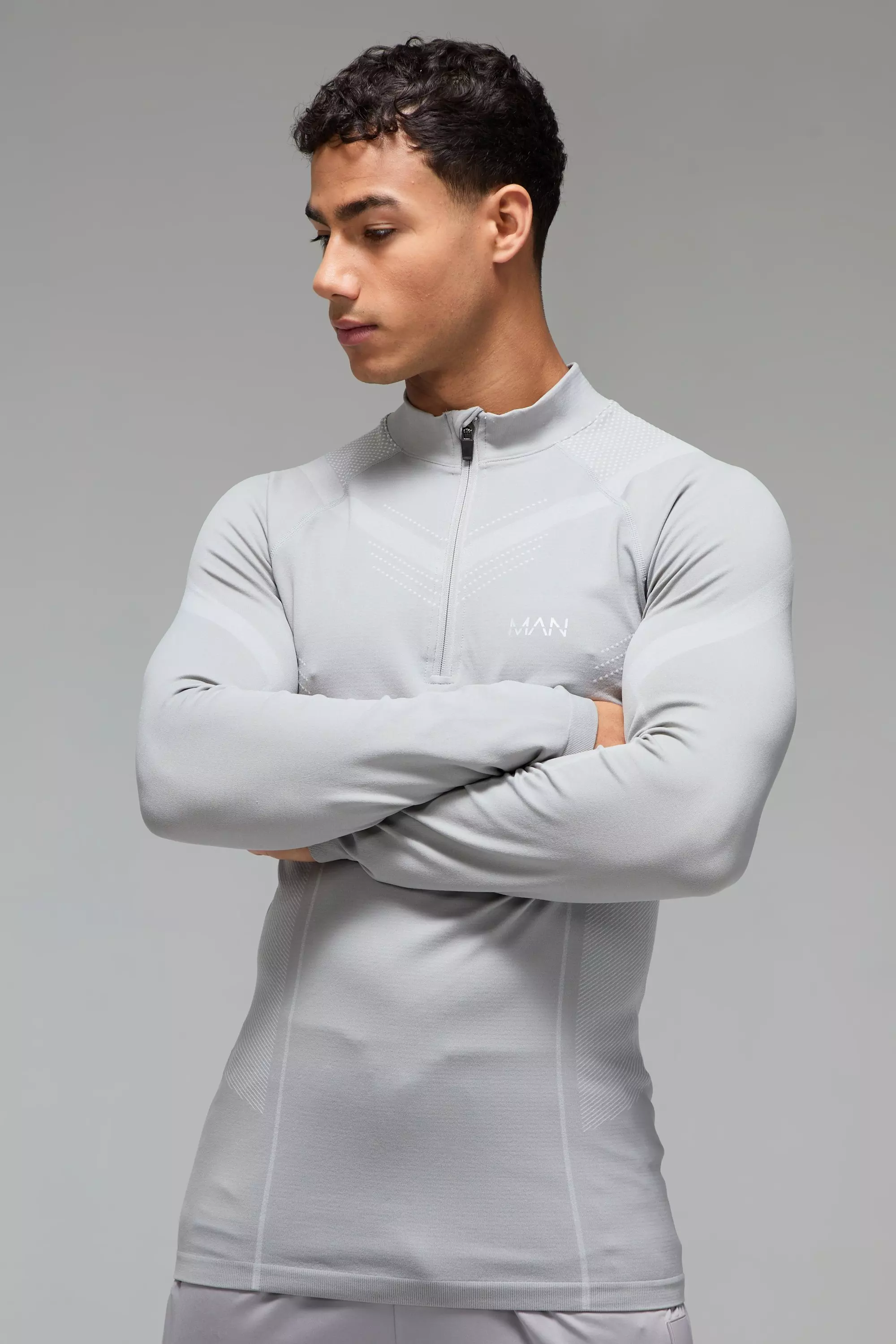 Grey Man Active Seamless Muscle Fit 1/4 Zip Top alternative image