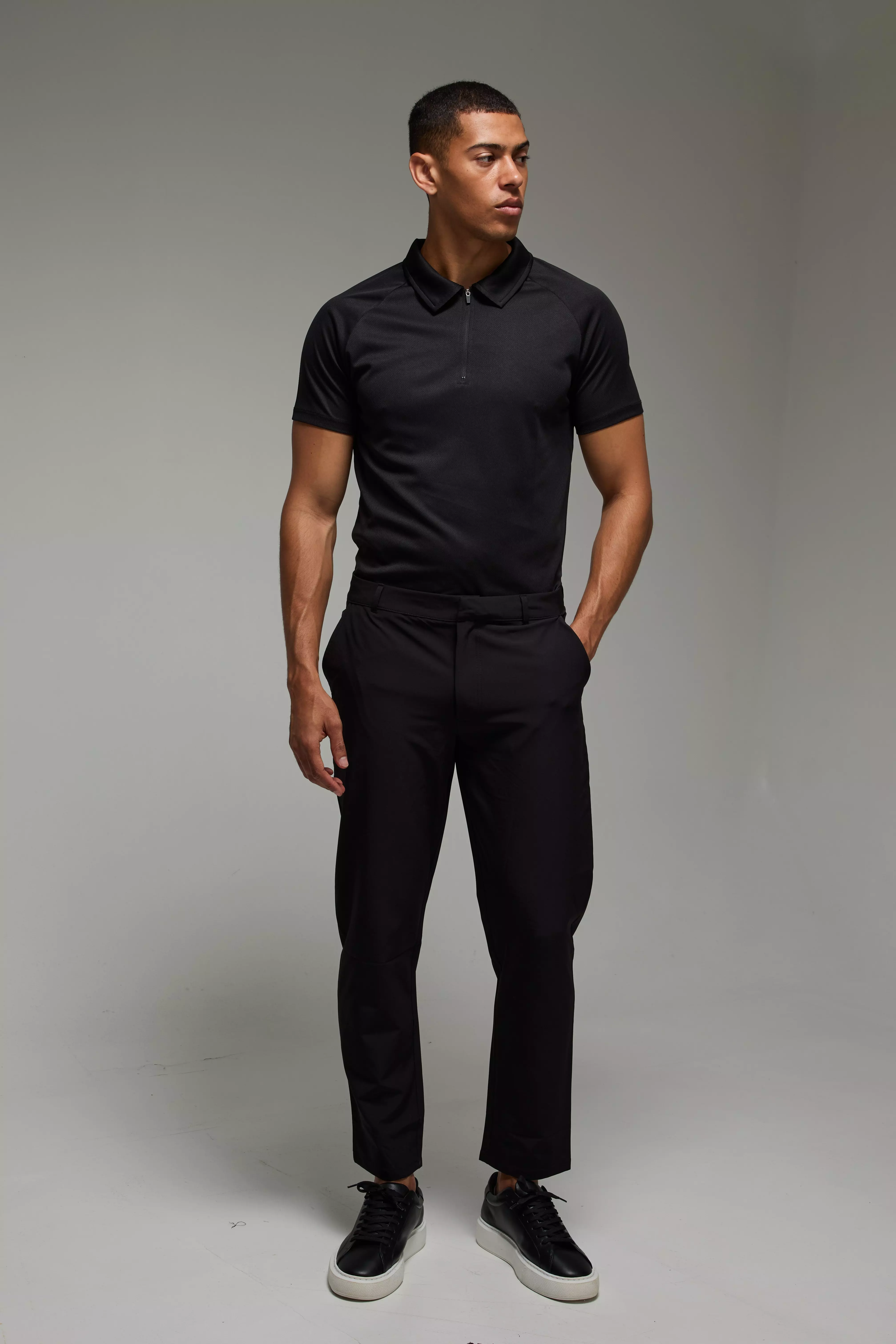 Black Man Sport Golf Stretch Woven Tapered Sweatpants alternative image