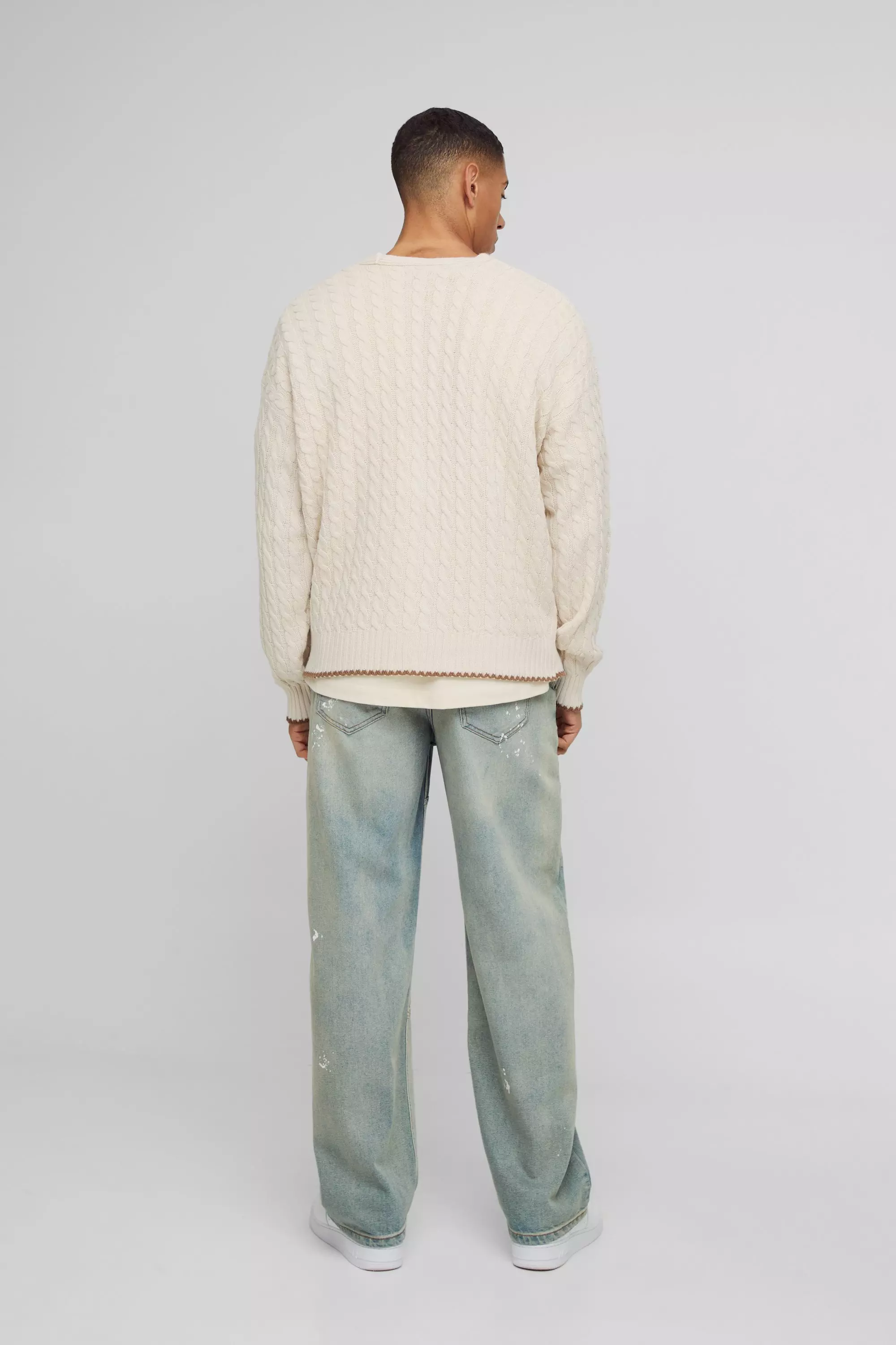 Cardigan oversize universitaire, Ecru autre image