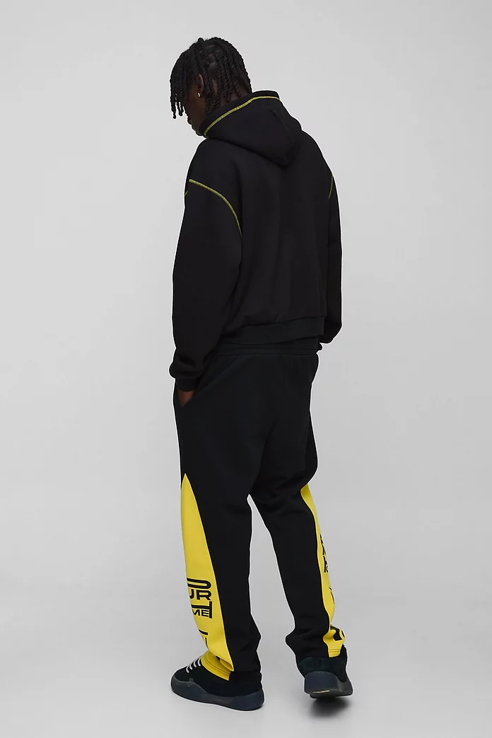 Oversized Boxy Moto Gusset Zip Through Hooded Tracksuit Oversized Boxy Moto Gusset Zip Through Hooded Tracksuit
