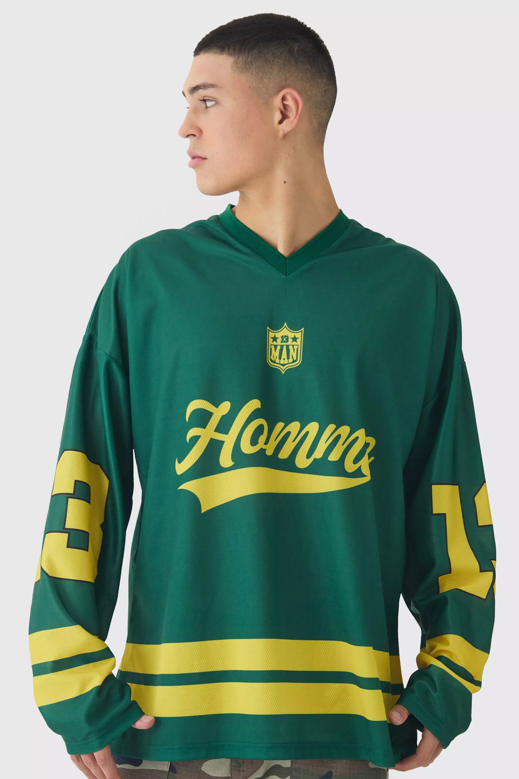 Oversized Homme Mesh Hockey Top Forest