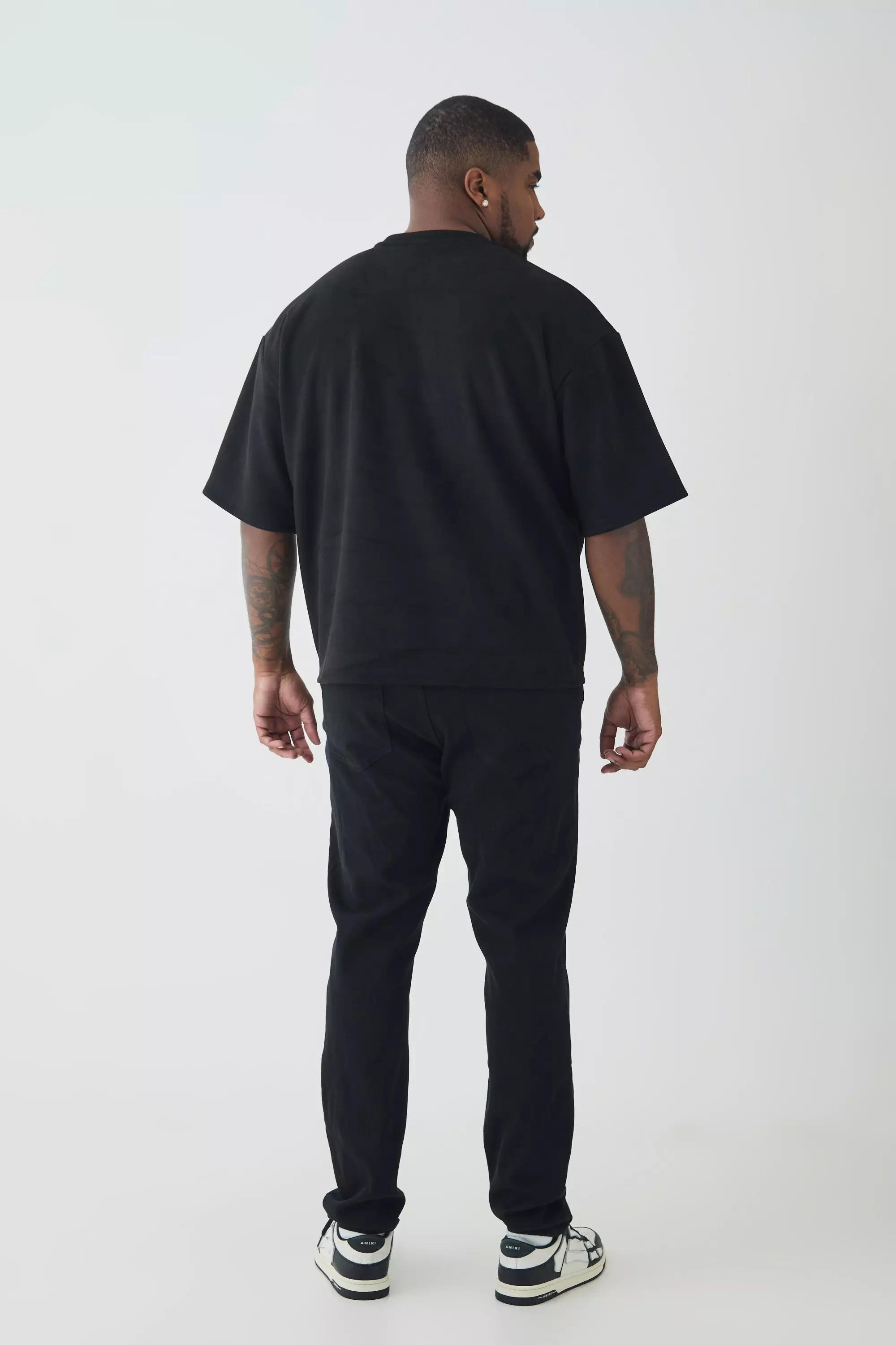 Tall - T-shirt oversize en synthétique, Black autre image