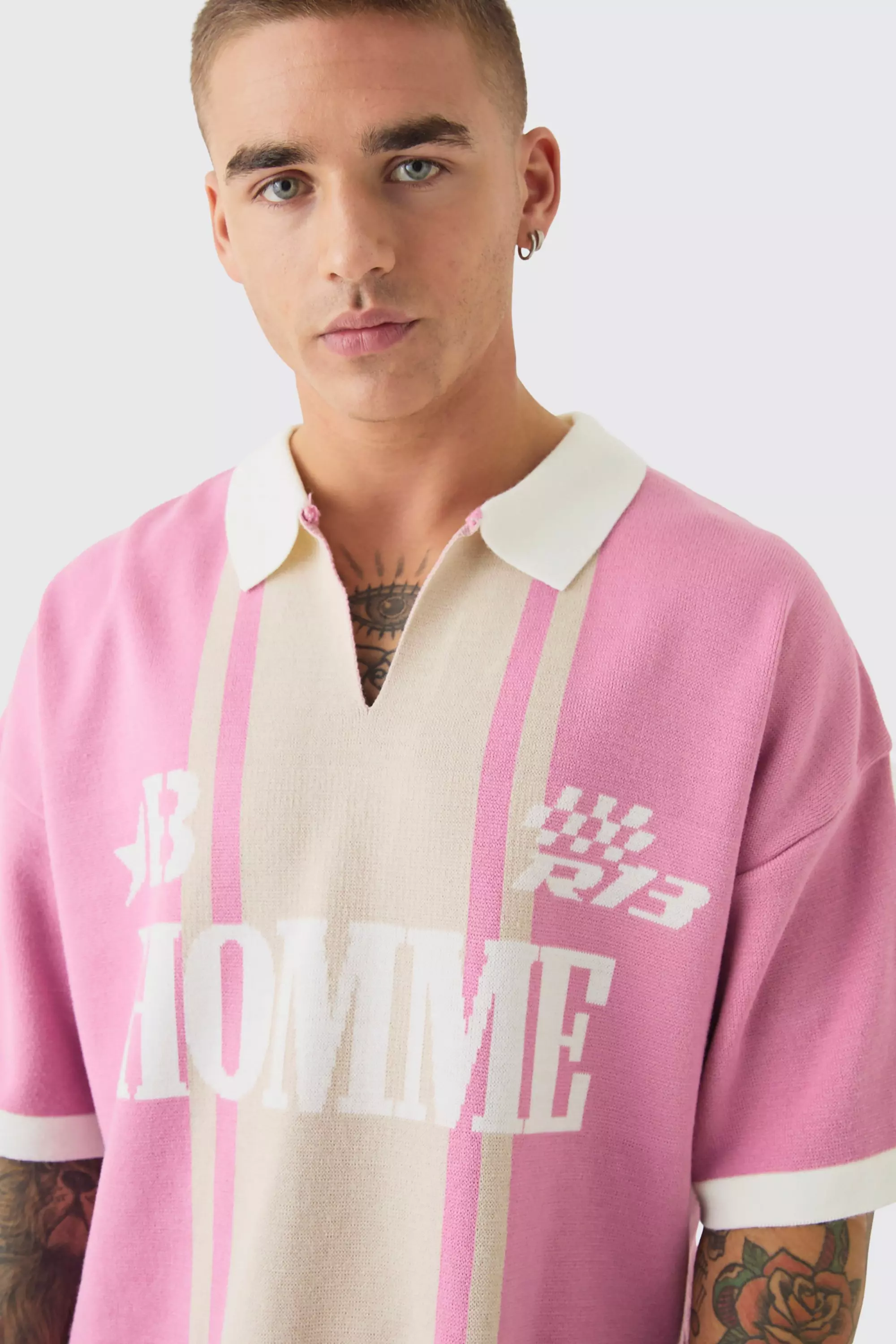 ☆週末sale☆ TFW49 KNIT POLO HONEYCOMB-KNIT POLO SHIRT - OFF-WHITE | COS
