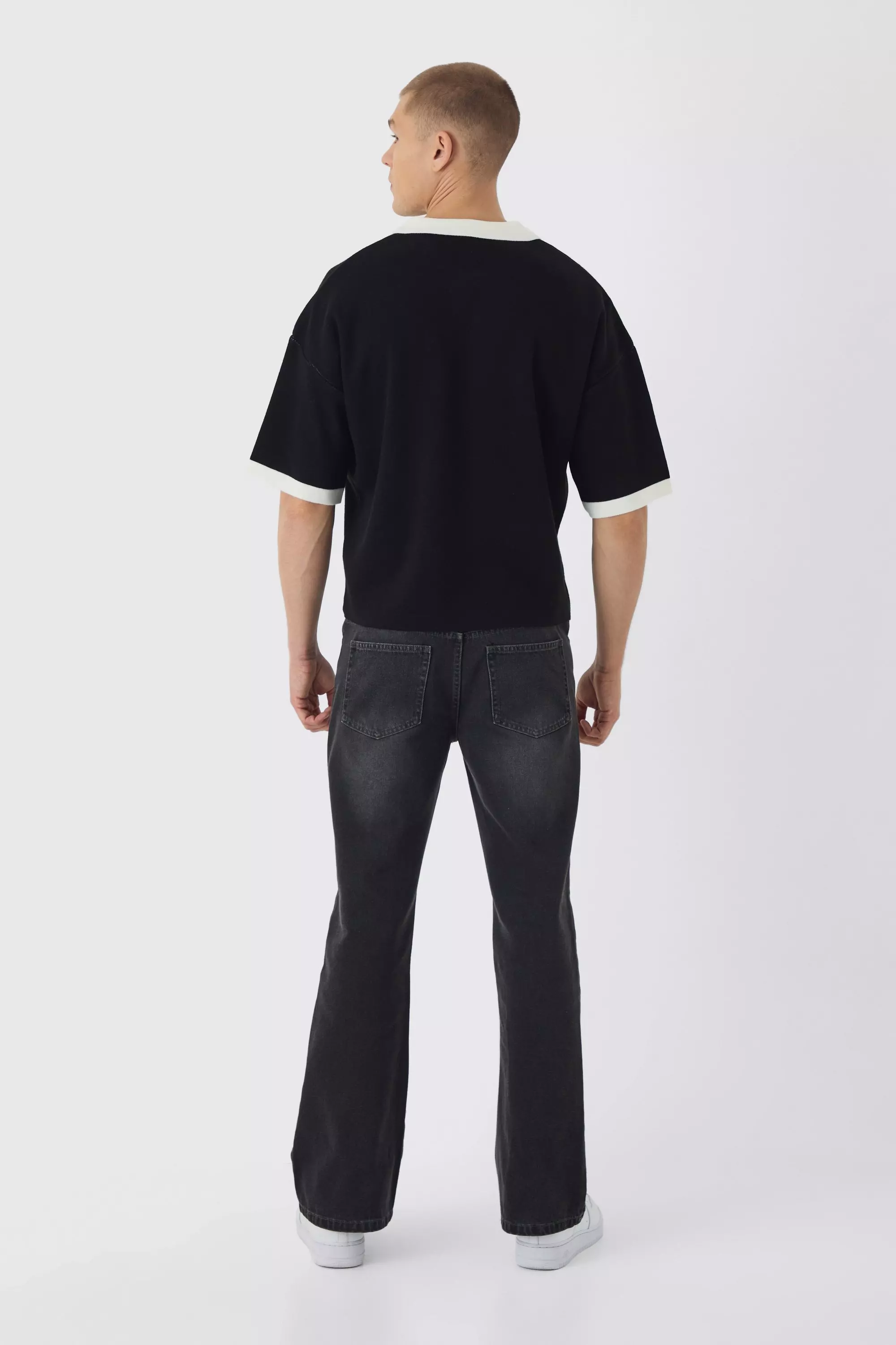 Polo Squadrata Oversize In Maglia Da Calcio, Black immagine alternativa