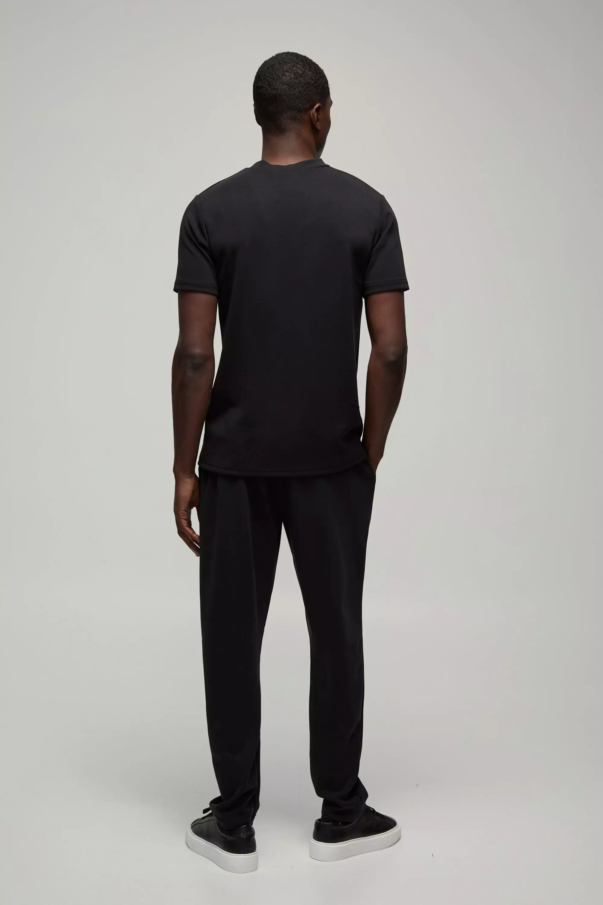 Black Slim Fit Soft Peached Pintuck Joggers alternative image