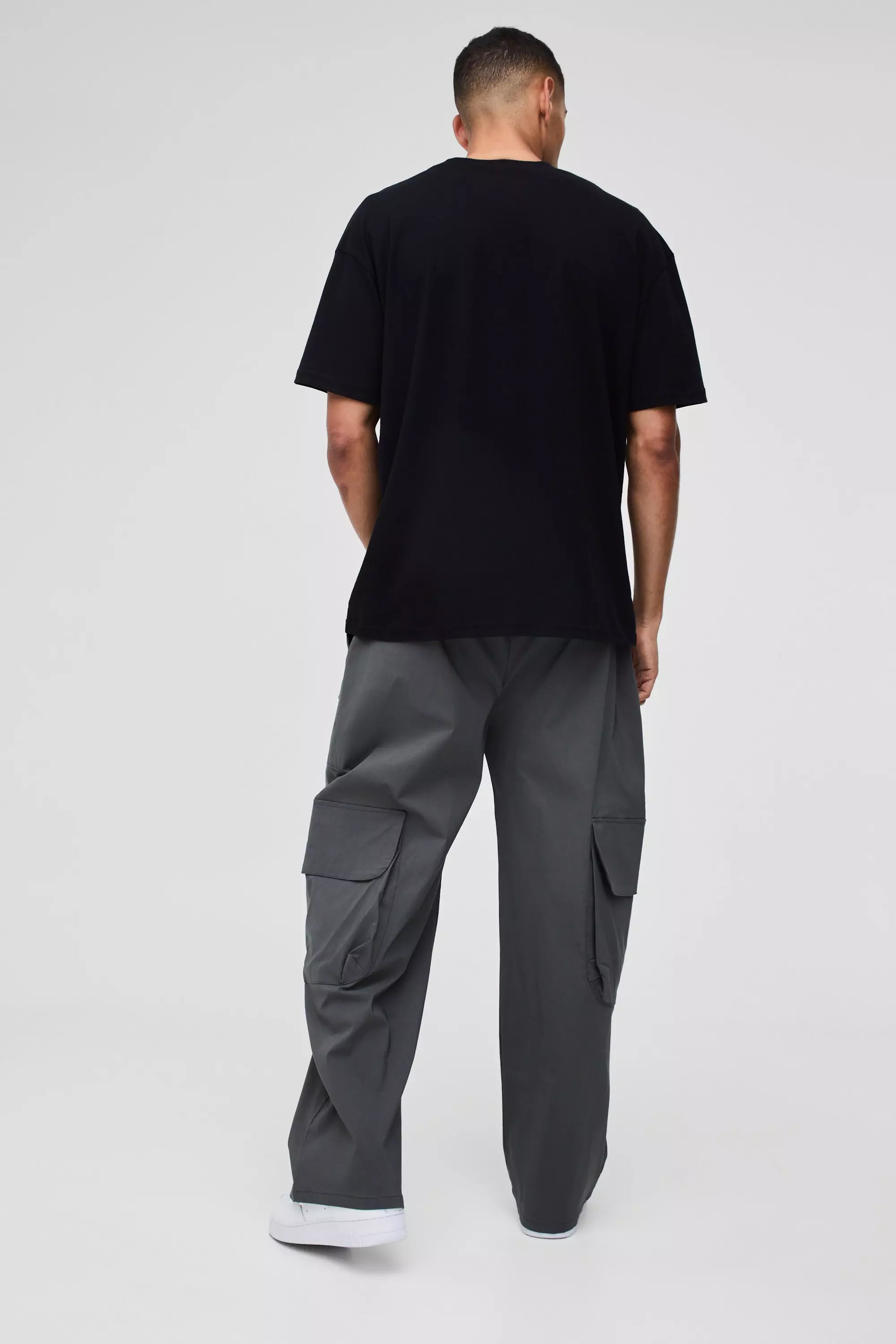 Pantaloni Cargo Parachute In Bengalina, Taupe immagine alternativa