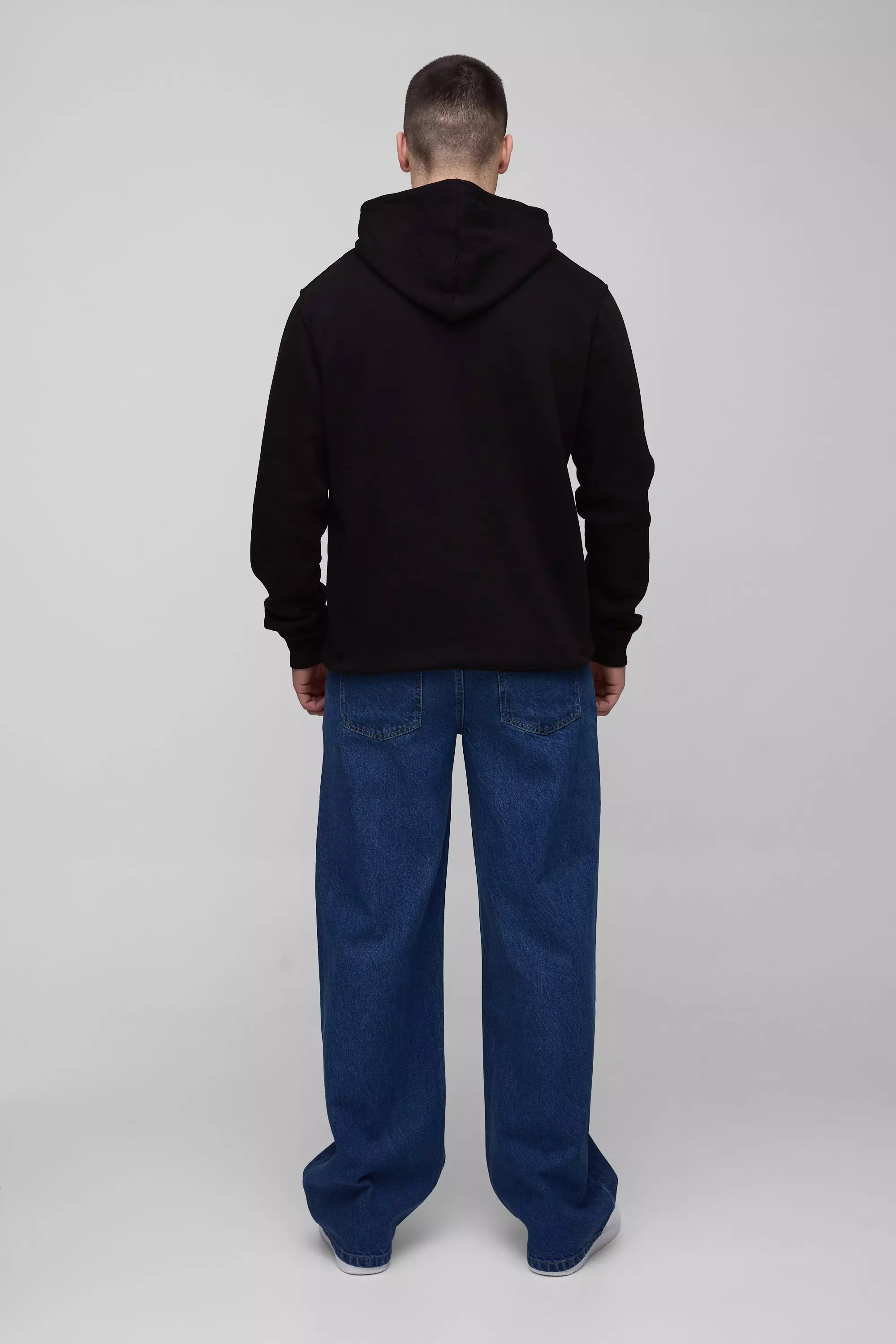 Black Tall Oversized Nirvana License Print Hoodie alternative image