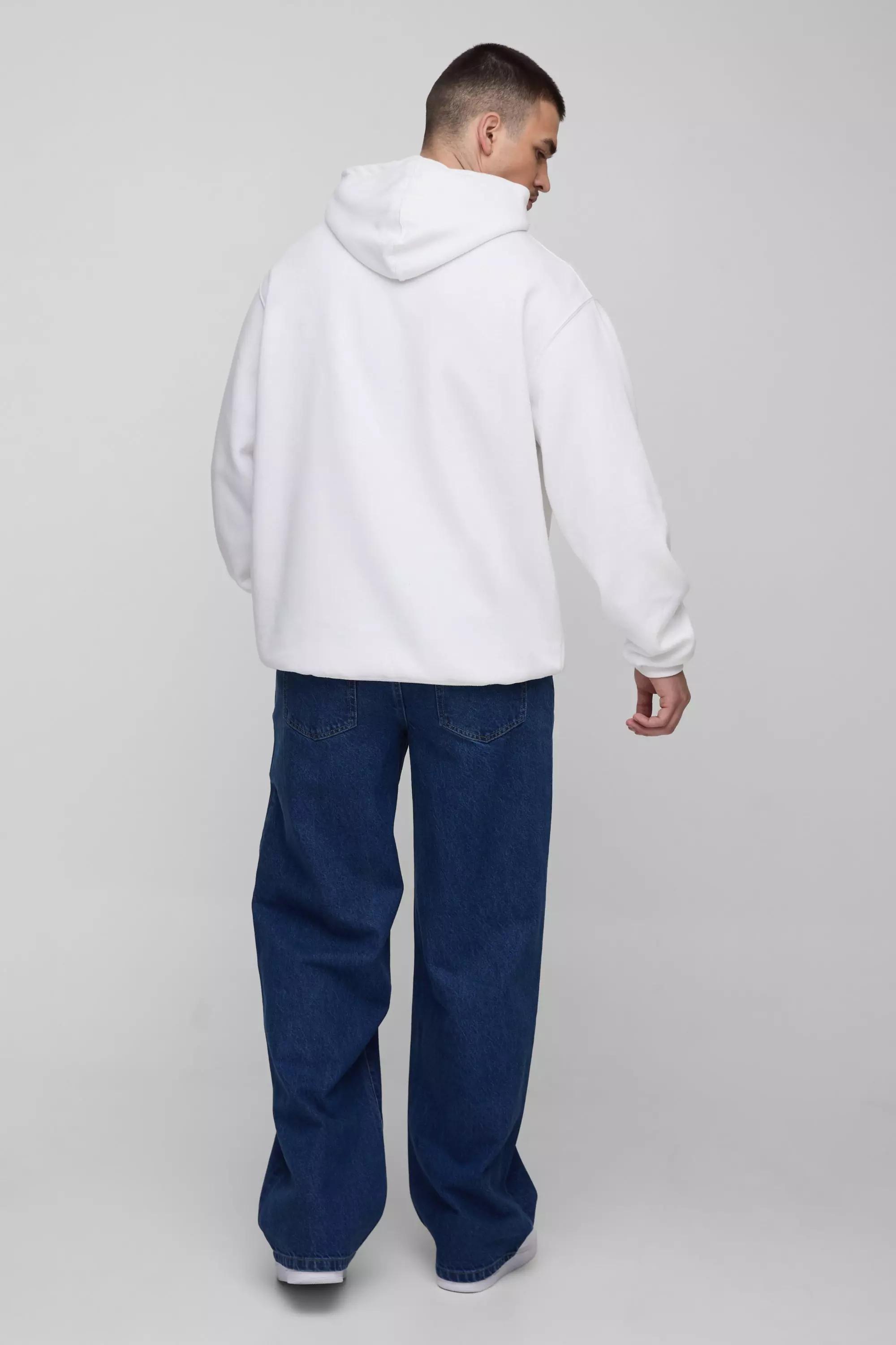 White Tall Oversized Nirvana License Print Hoodie alternative image