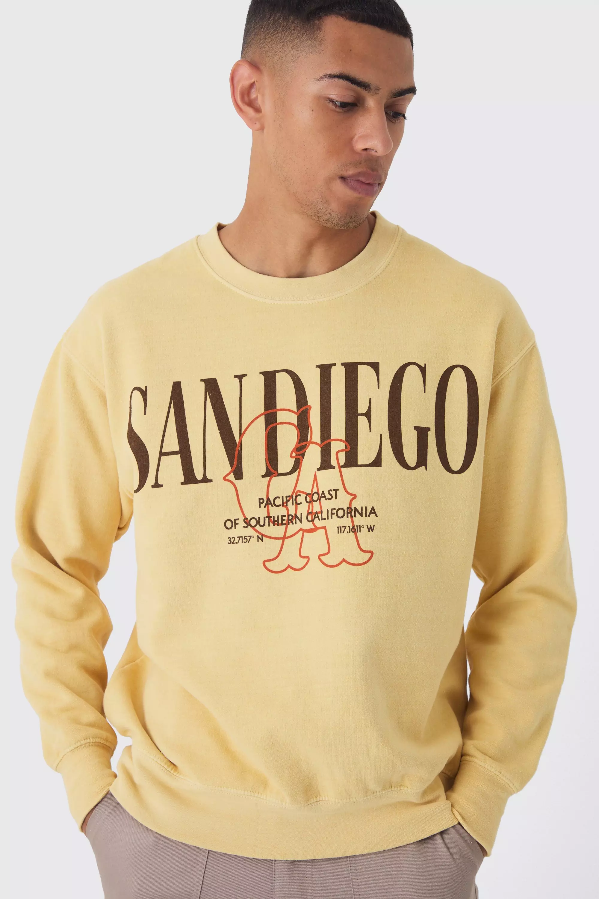 Sweatshirt mit San Diego Print, Yellow alternatives Bild