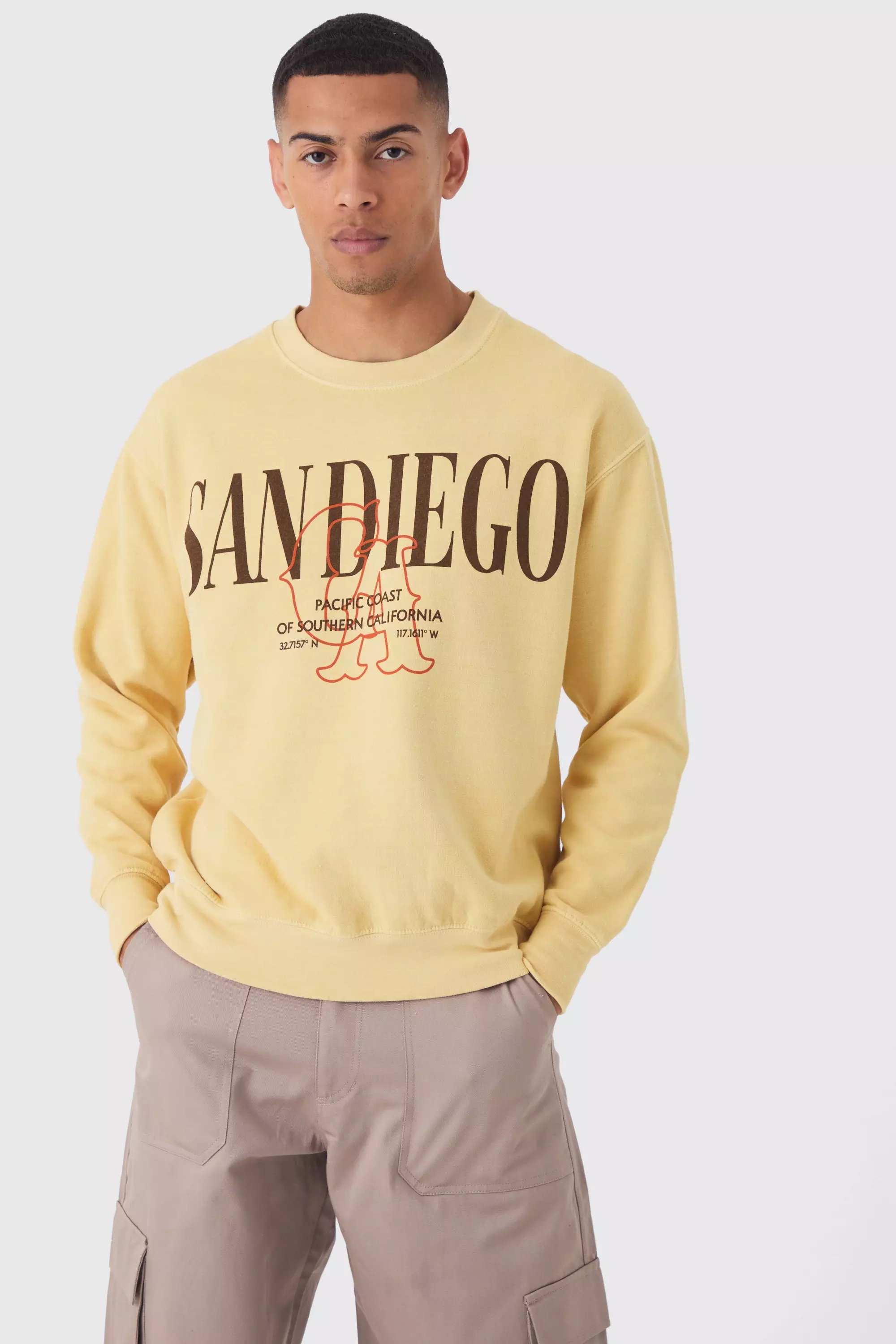 Sweatshirt mit San Diego Print, Yellow alternatives Bild