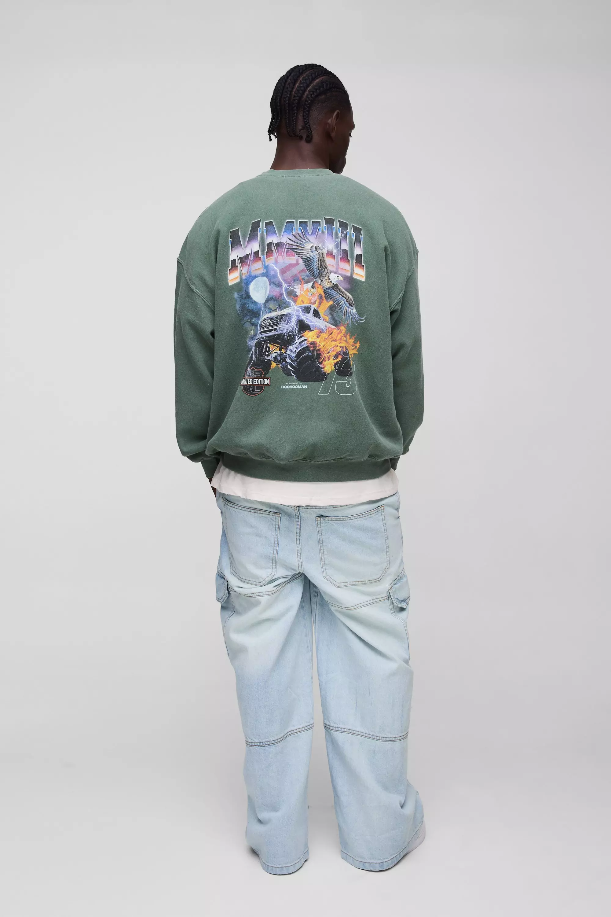 Light blue Onbewerkte Super Baggy Cargo Jeans alternatieve afbeelding