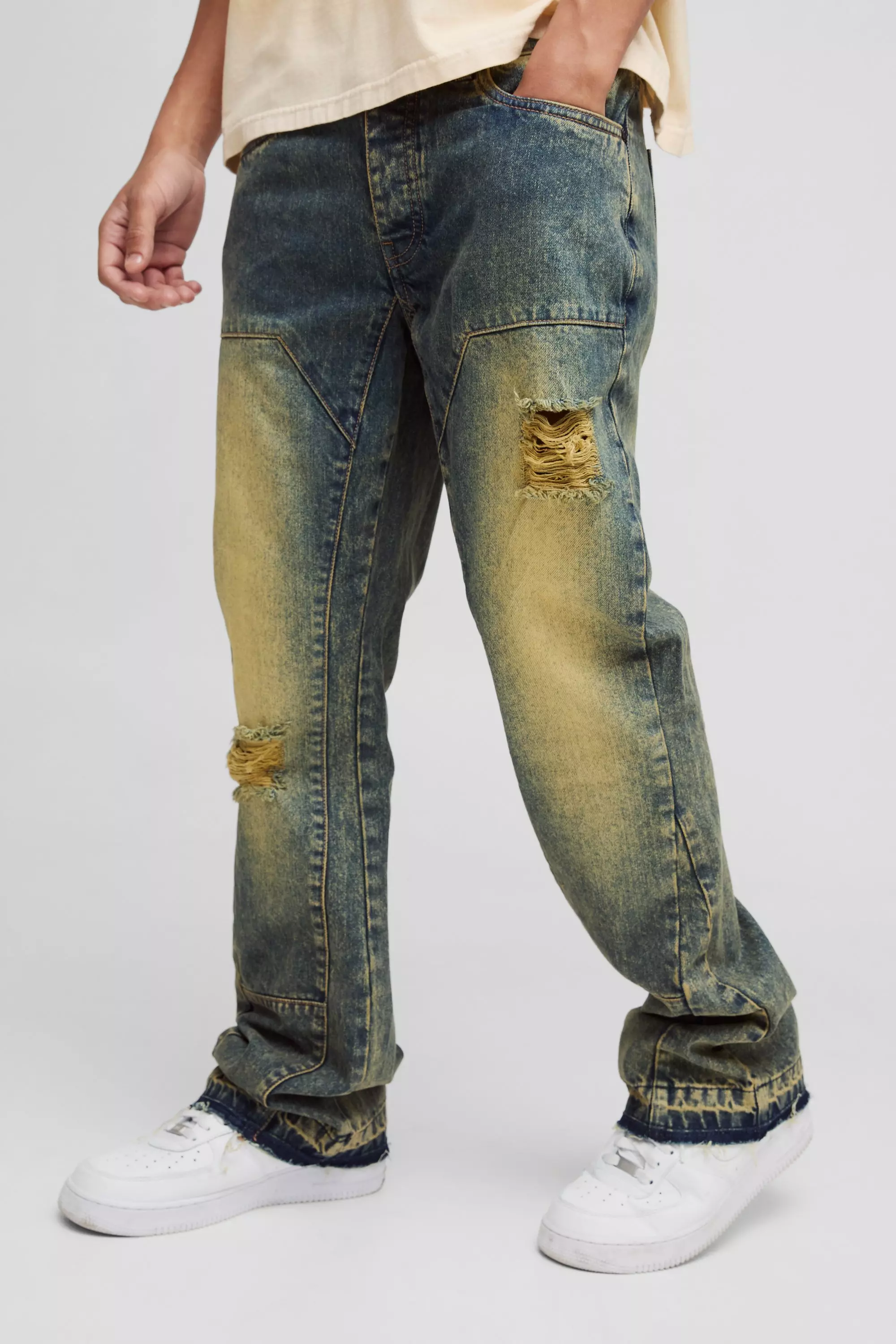 Zerrissene Slim-Fit Schlagjeans, Green alternatives Bild