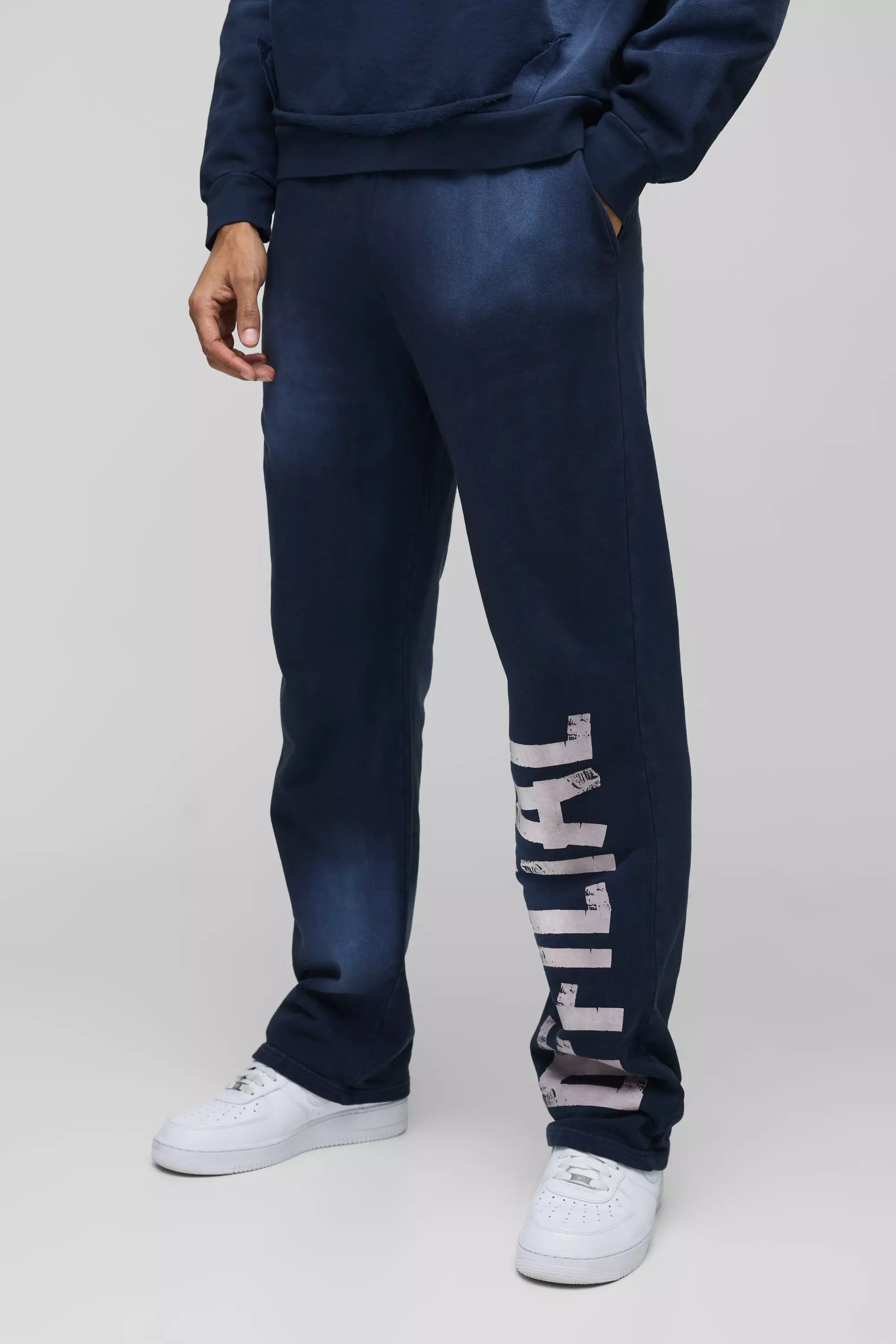 Navy Relaxed Official Washed Distressed Pocket Jogger alternative image