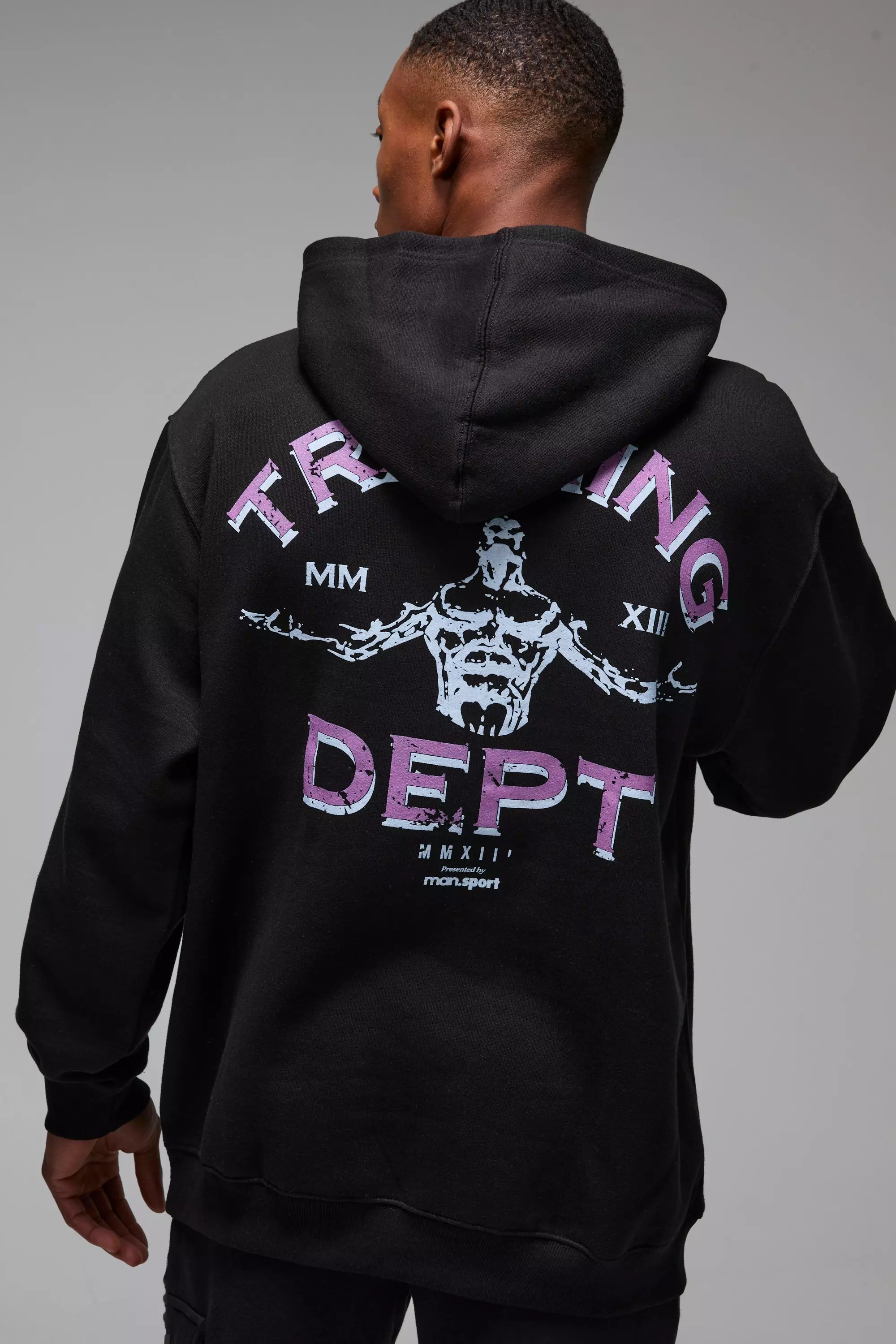 Man Active Training Dept Oversize Hoodie, Black alternatives Bild