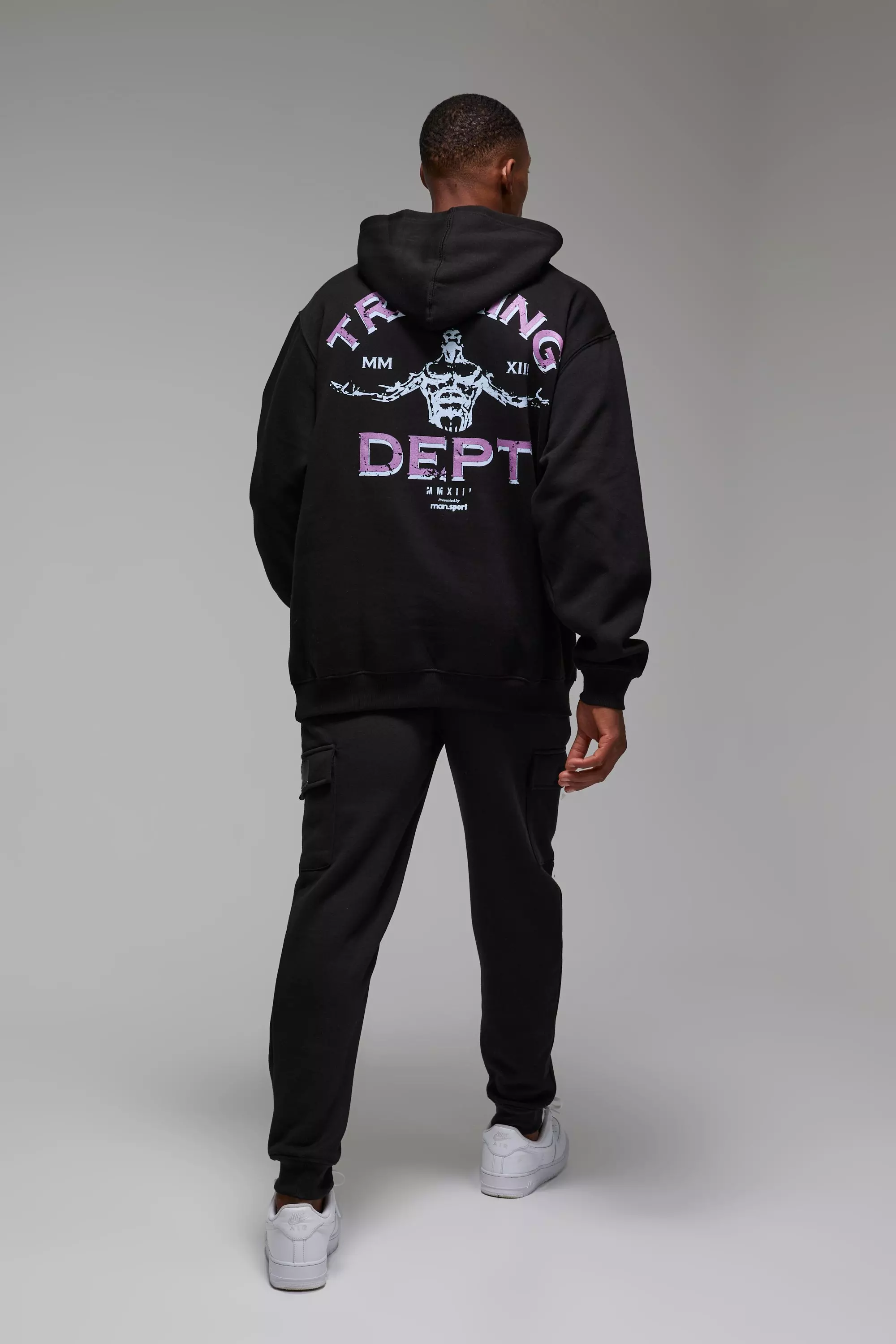 Man Active Training Dept Oversize Hoodie, Black alternatives Bild