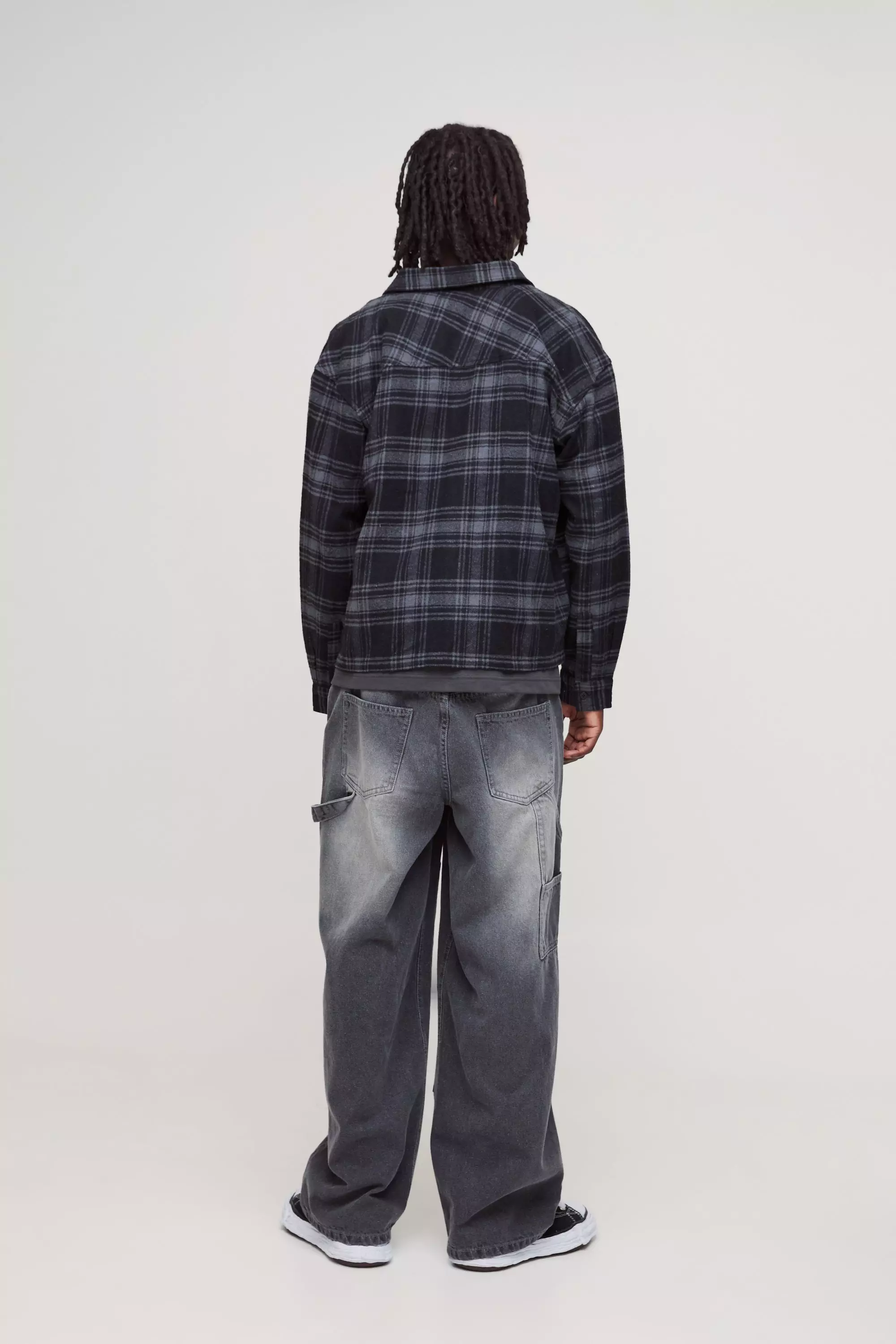 Sovracamicia Oversize Pesante A Quadri, Slate immagine alternativa