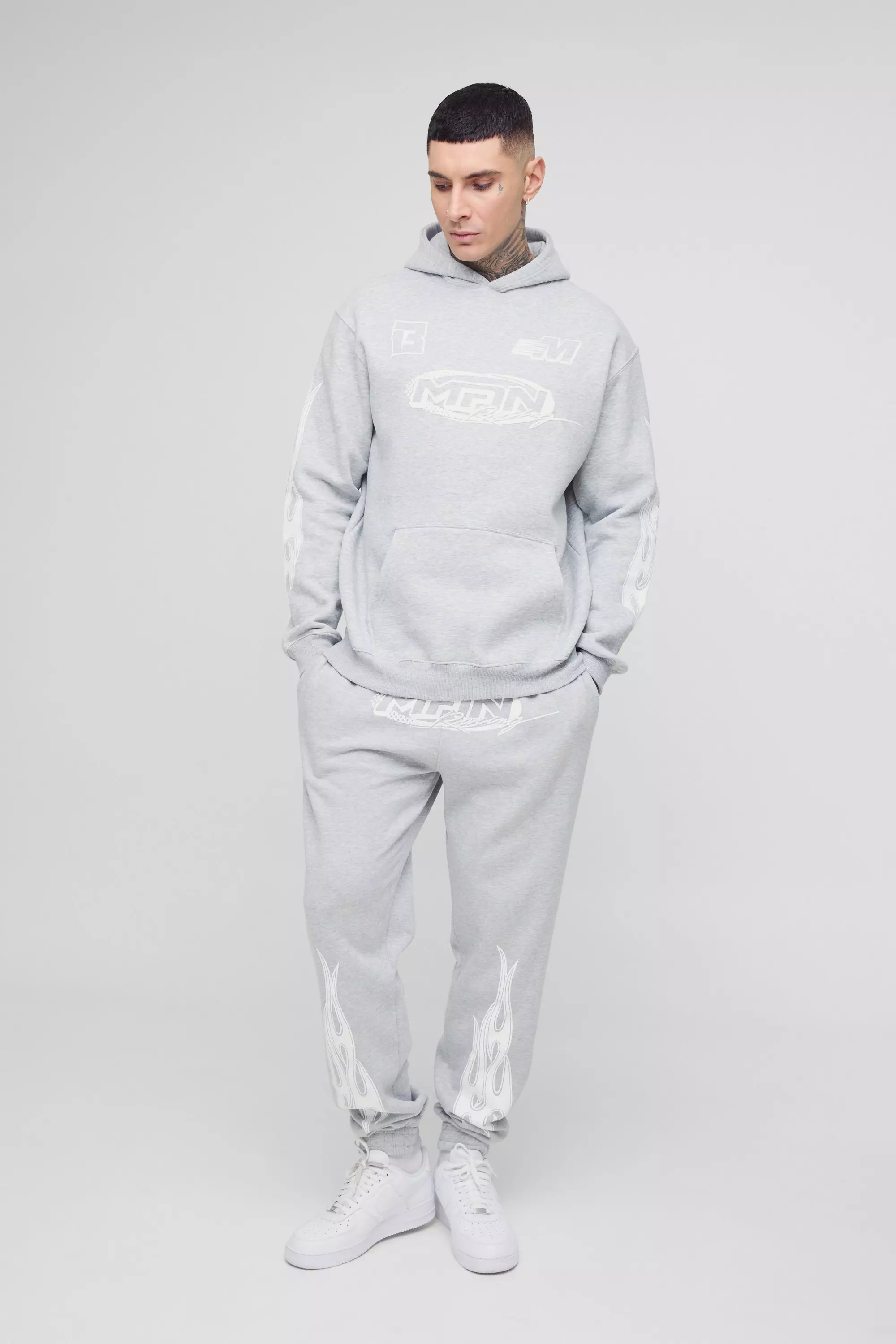 Boohooman grey fashion tracksuit