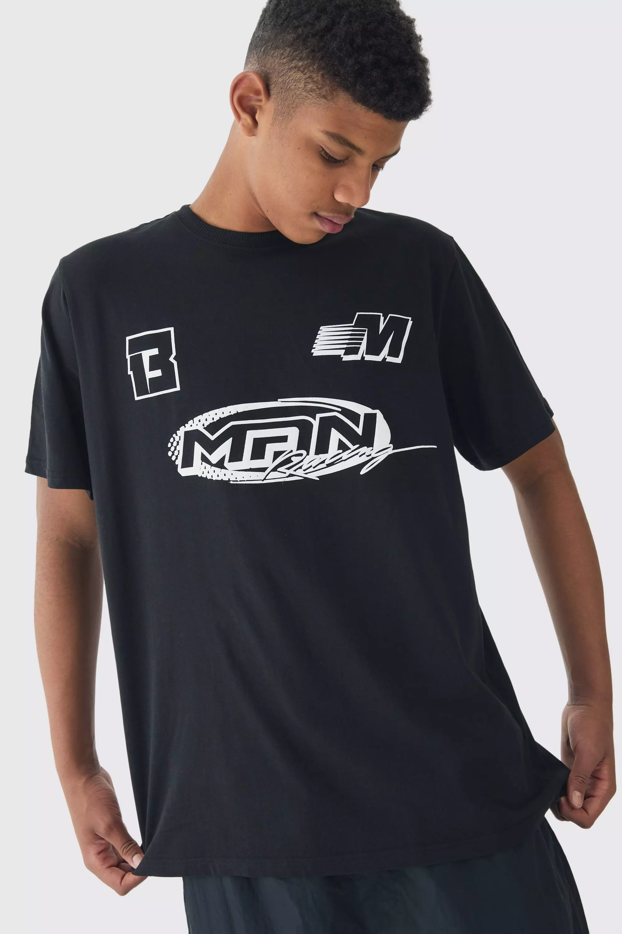 Black Tall Moto Puff Print T-Shirt alternative image