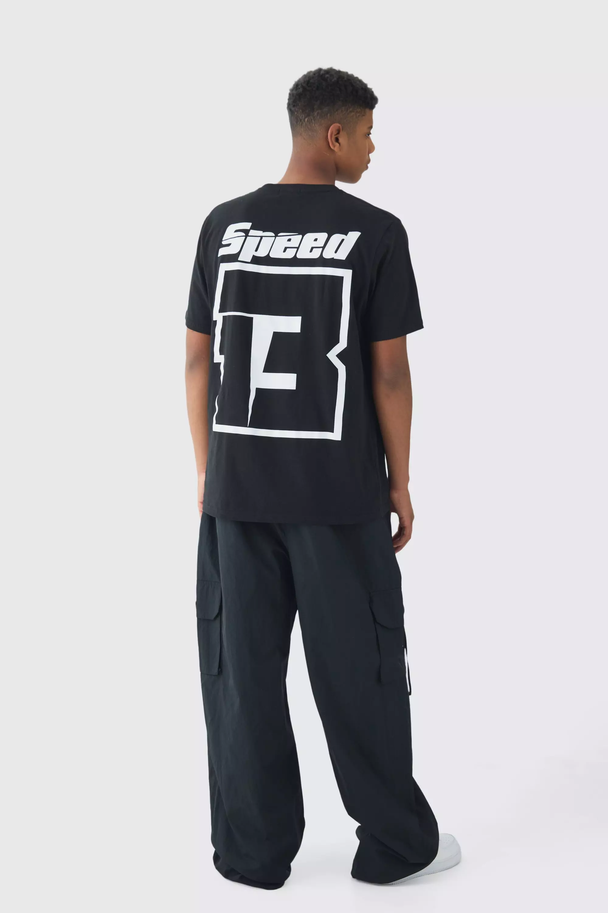 Black Tall Moto Puff Print T-Shirt alternative image