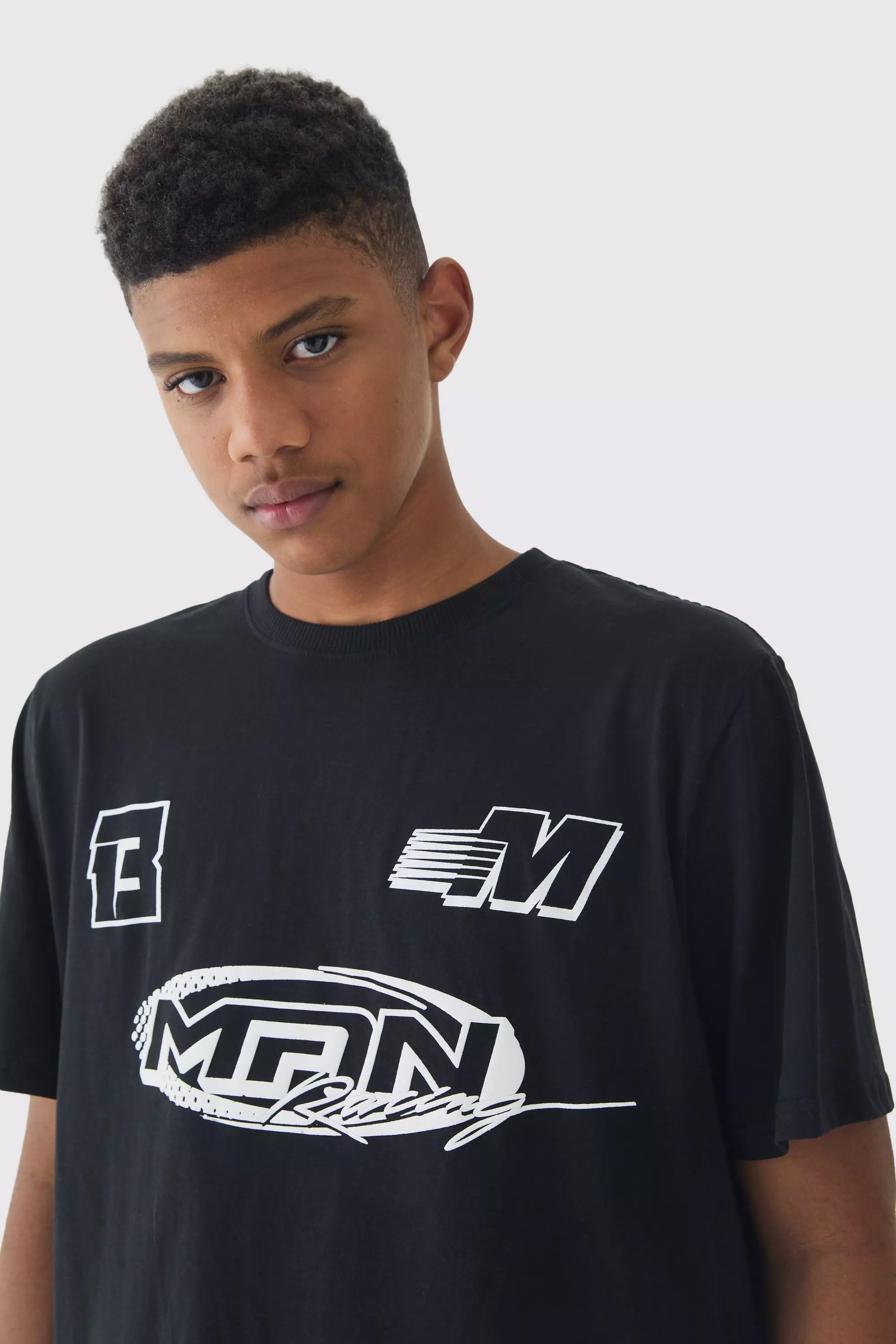 Black Tall Moto Puff Print T-Shirt alternative image