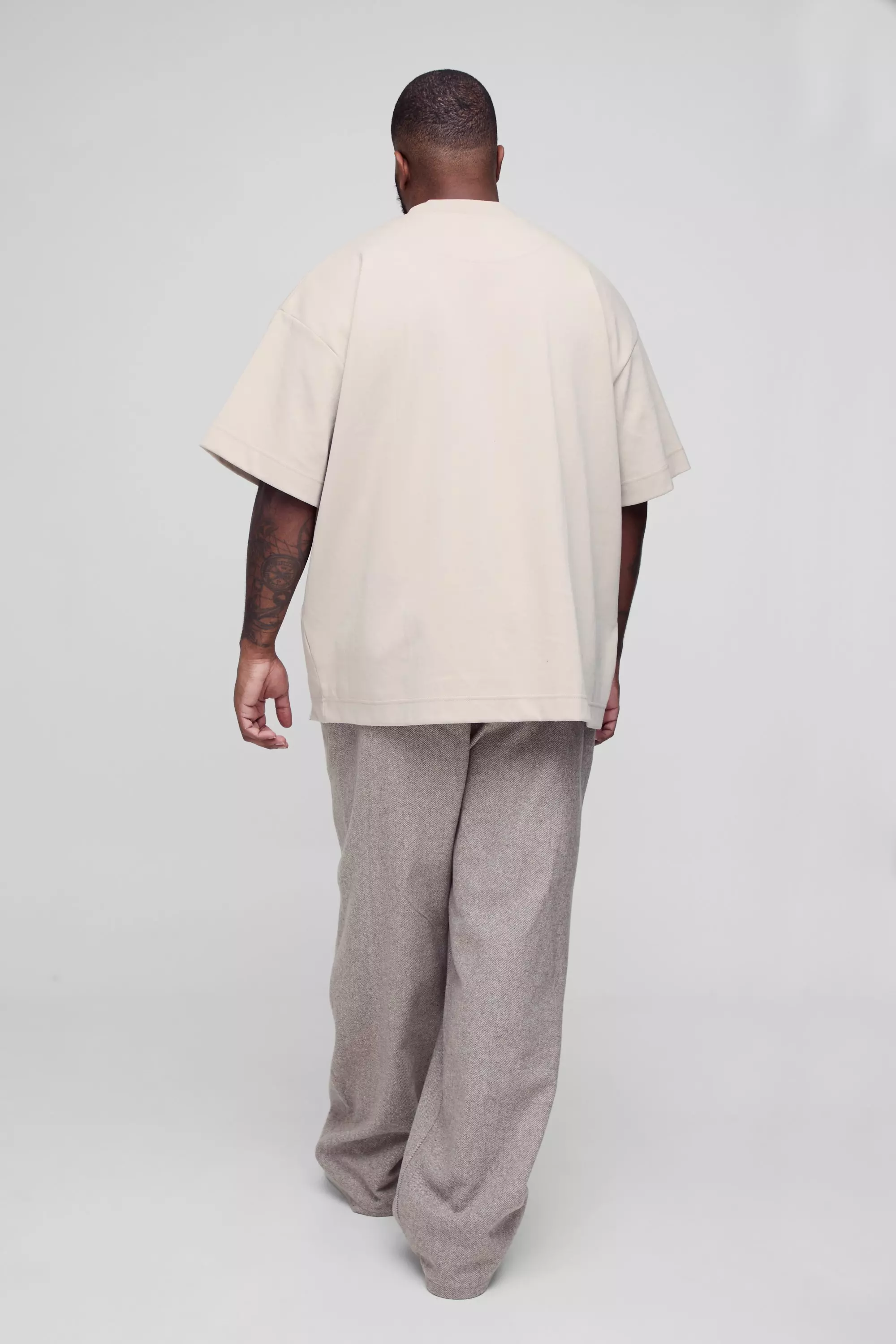Plus lockere Hose mit Fischgräten-Print, Stone alternatives Bild