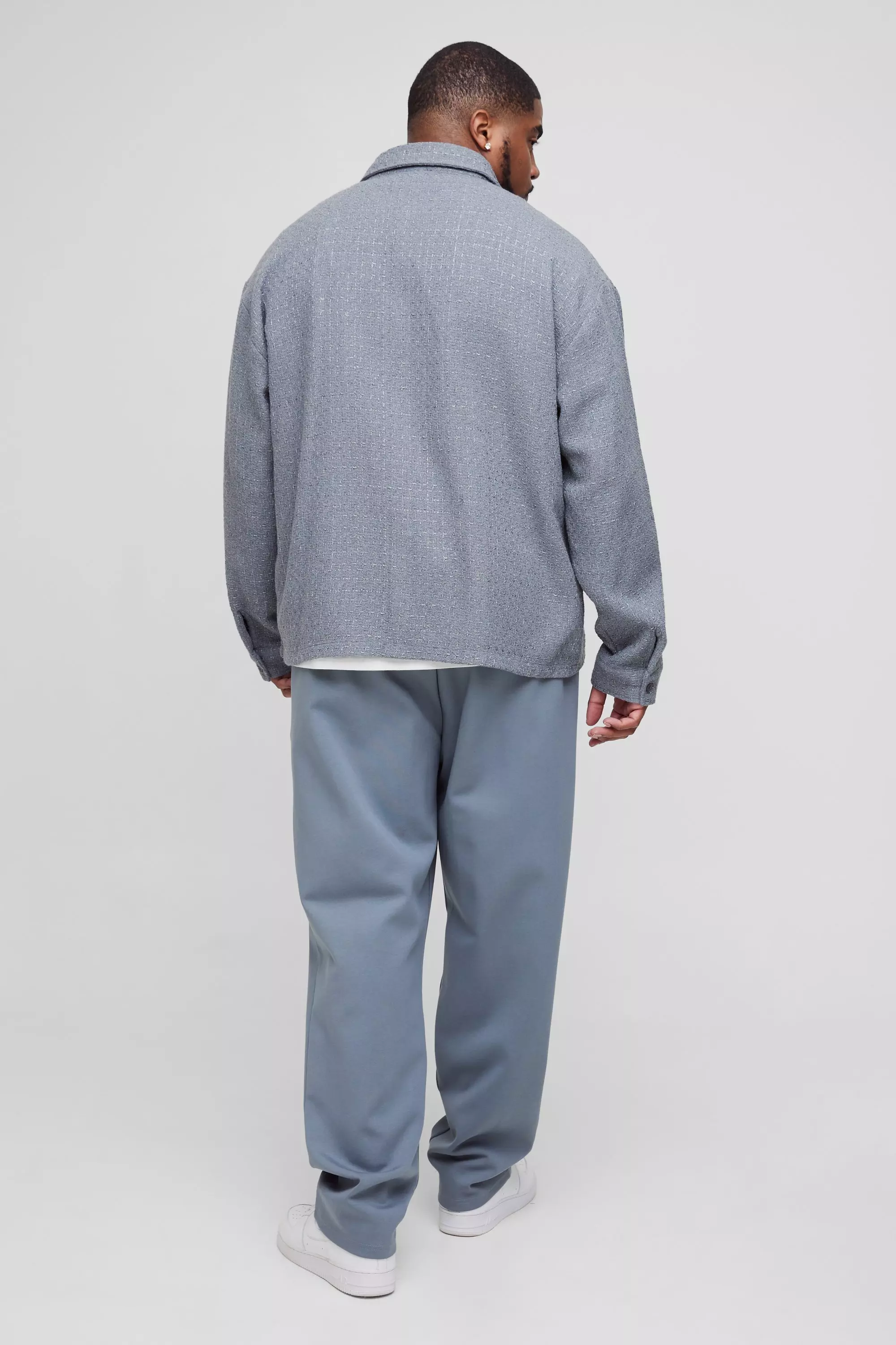 Charcoal Plus Regular Fit Boucle Shirt Jacket alternative image