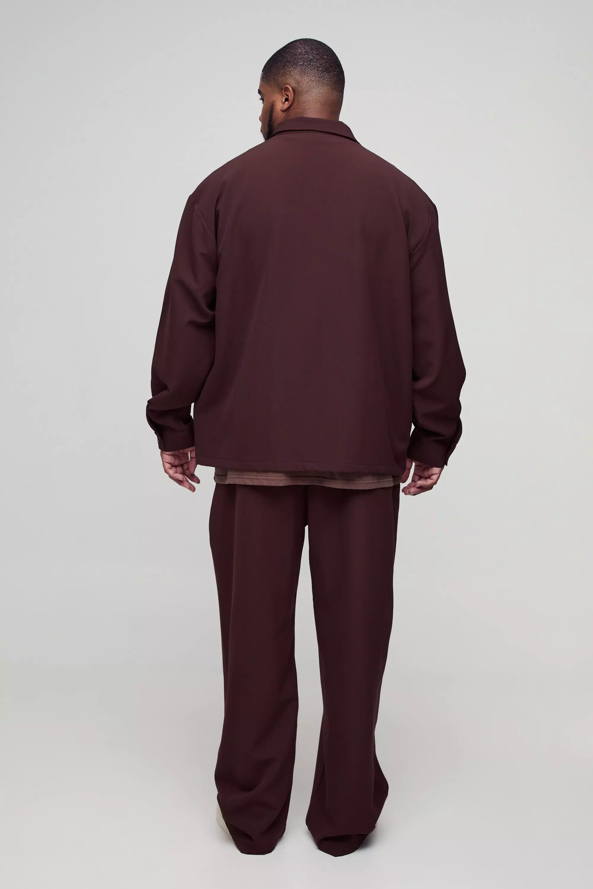 Plus Stretch Oversize Hemd mit Taschen-Detail, Chocolate alternatives Bild