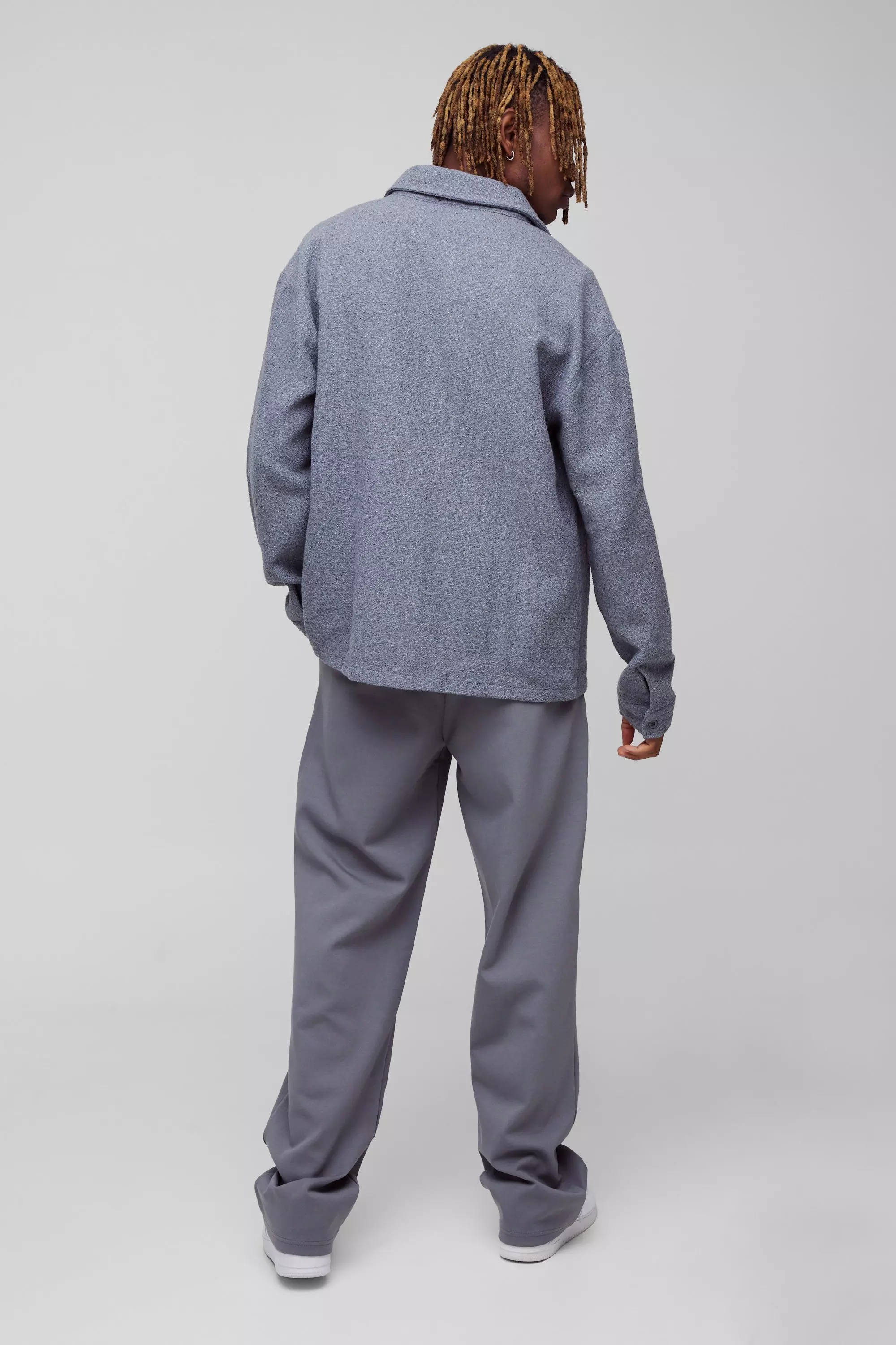 Charcoal Tall Regular Fit Boucle Overshirt alternative image