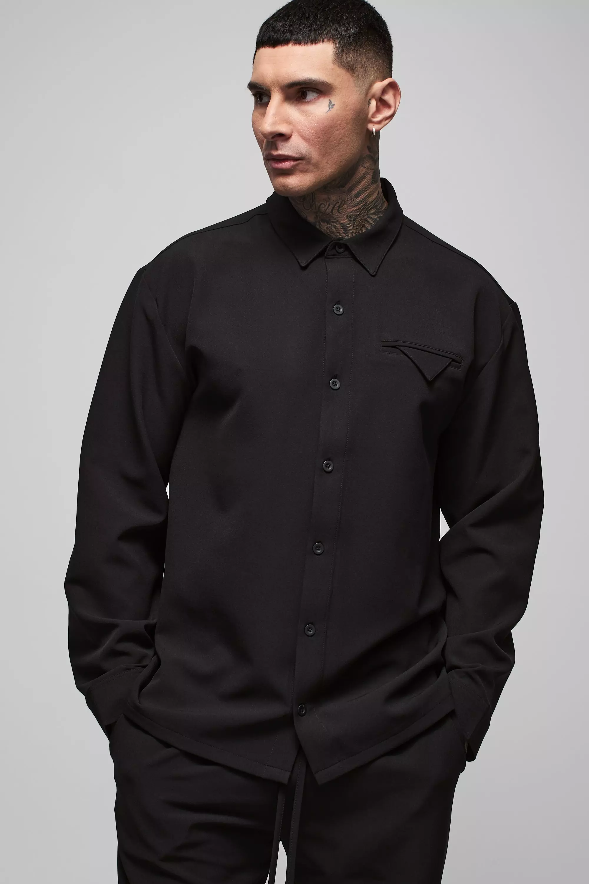 Tall - Chemise oversize stretch, Black autre image