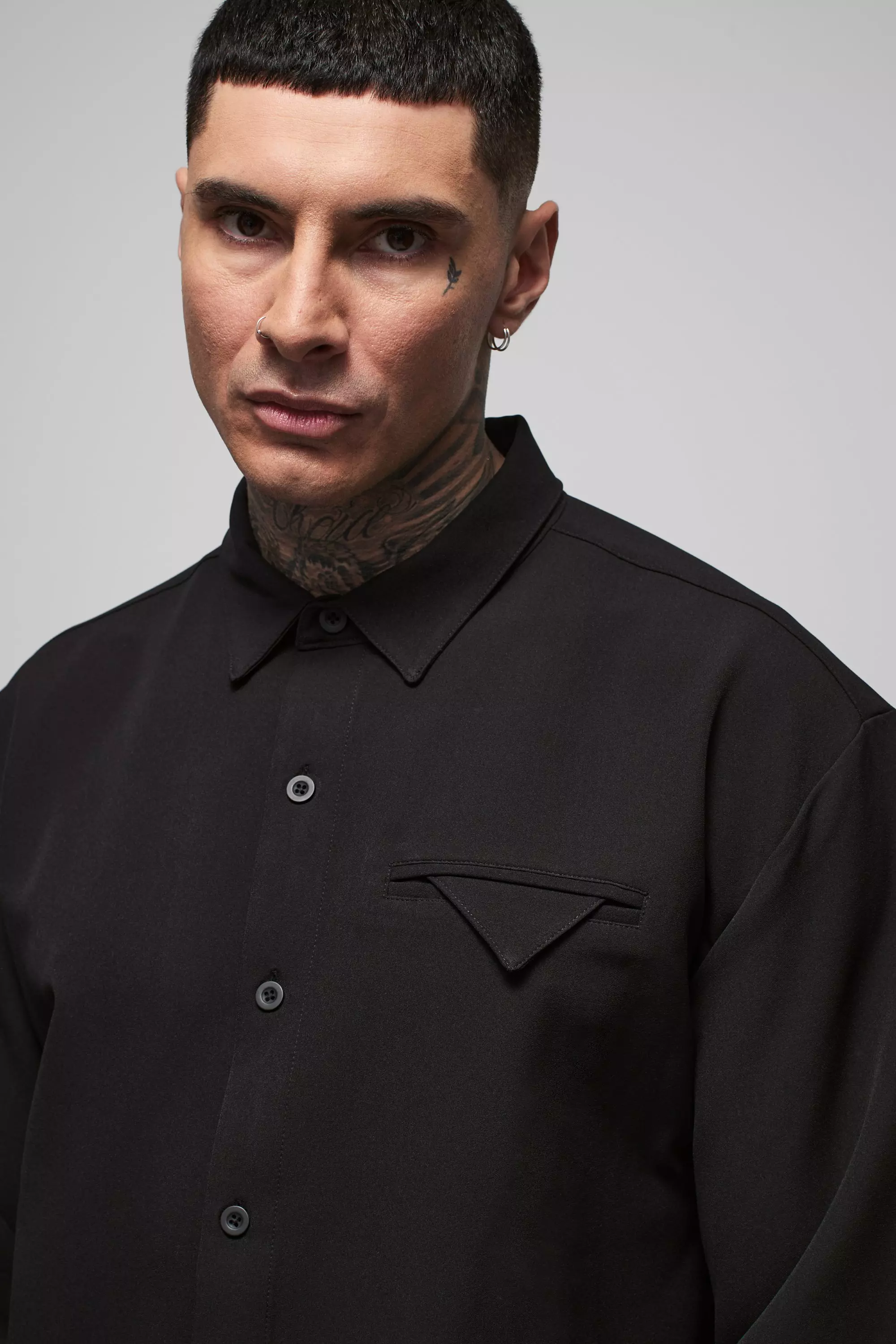 Tall - Chemise oversize stretch, Black autre image