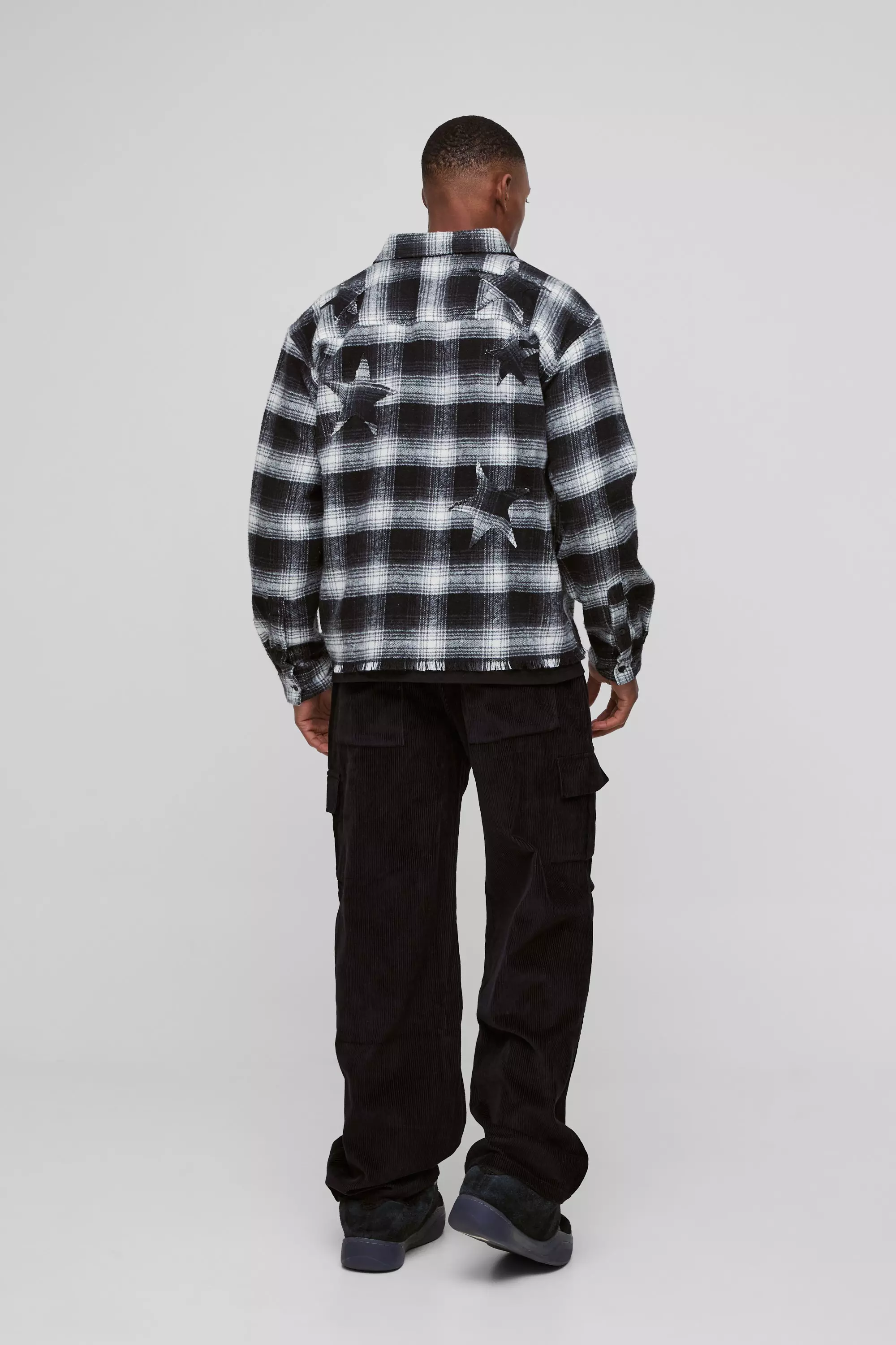 Black Relaxed Corduroy Cargo Pants alternative image
