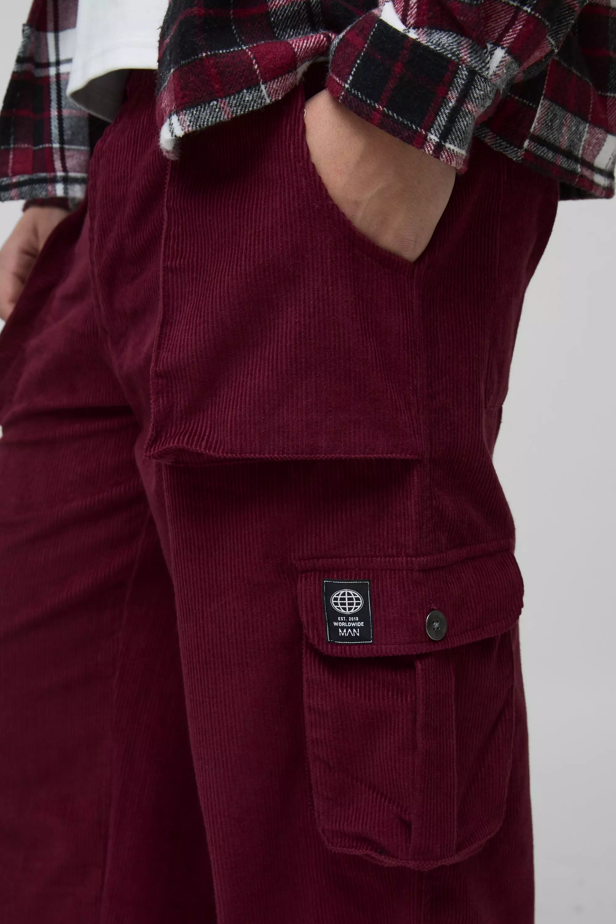 Baggy Corduroy Cargo Pants | boohooMAN USA