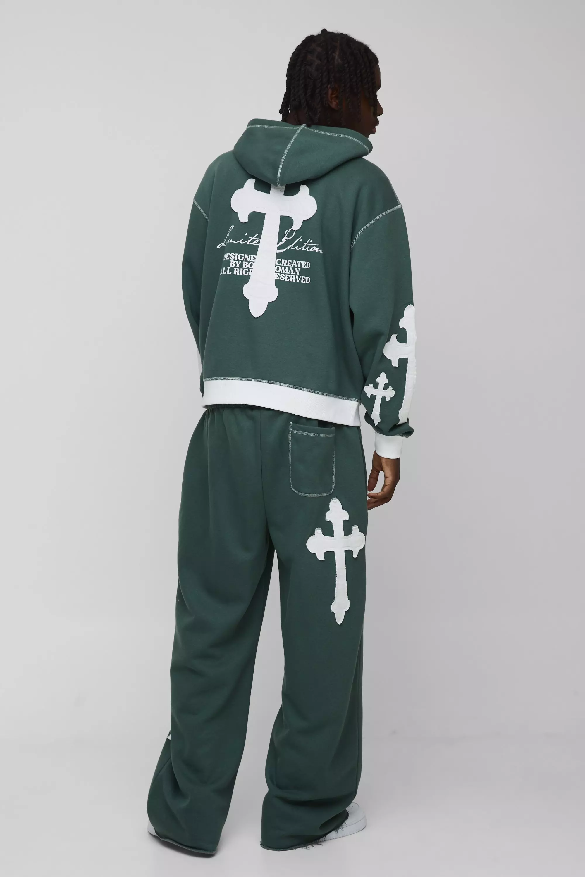 Oversized Boxy Limited Edition Cross Applique Hooded