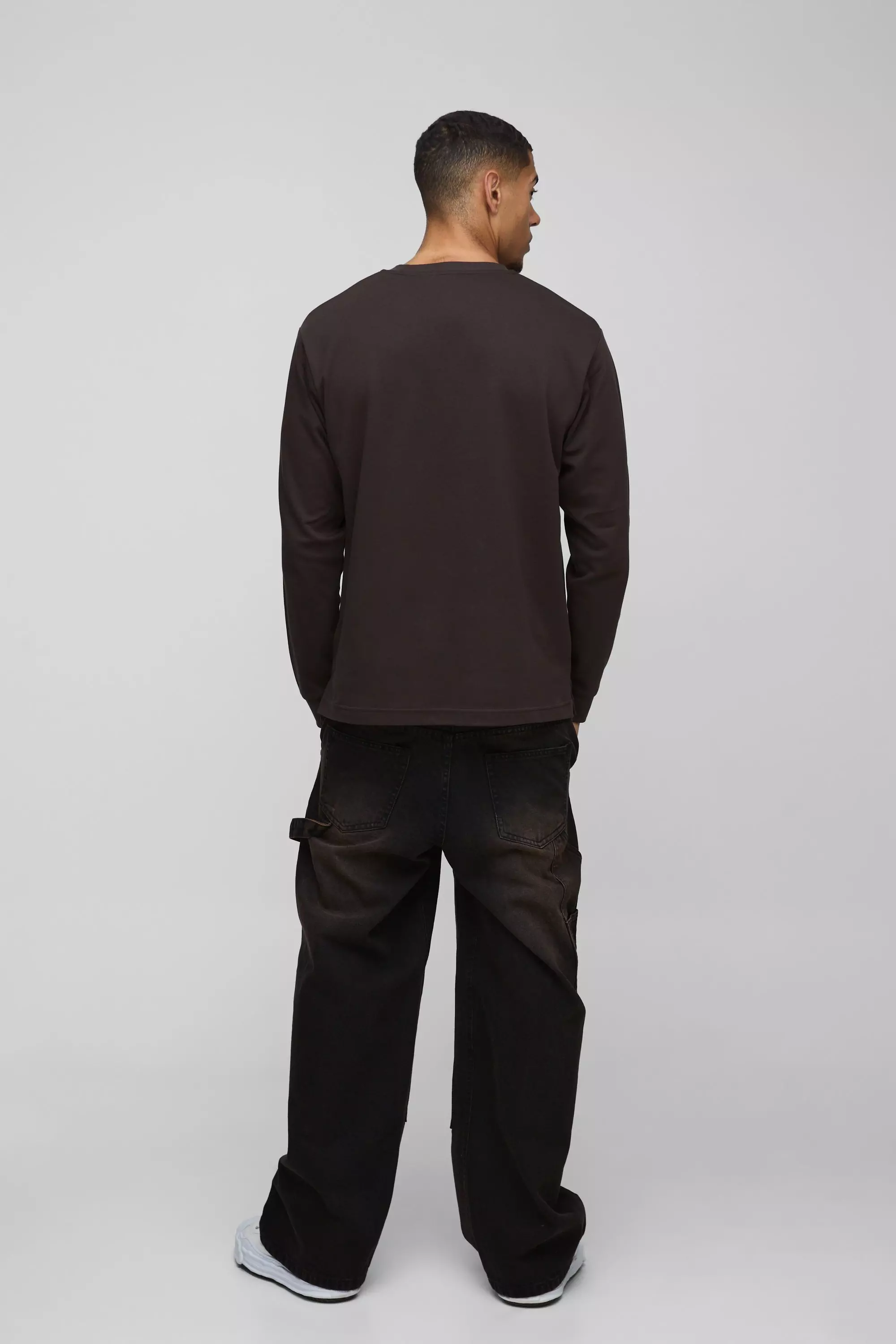 Brown Baggy Rigid Paint Splatter Carpenter Denim Jeans alternative image